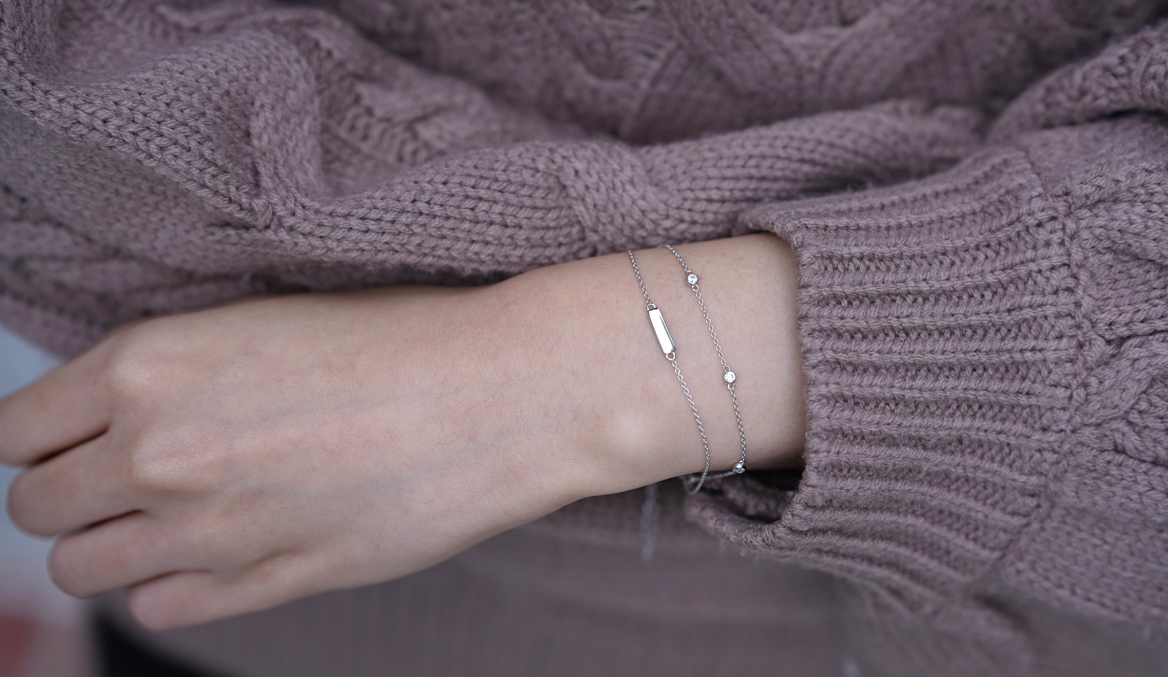 Pilaster Duo 莫桑石純銀手鍊