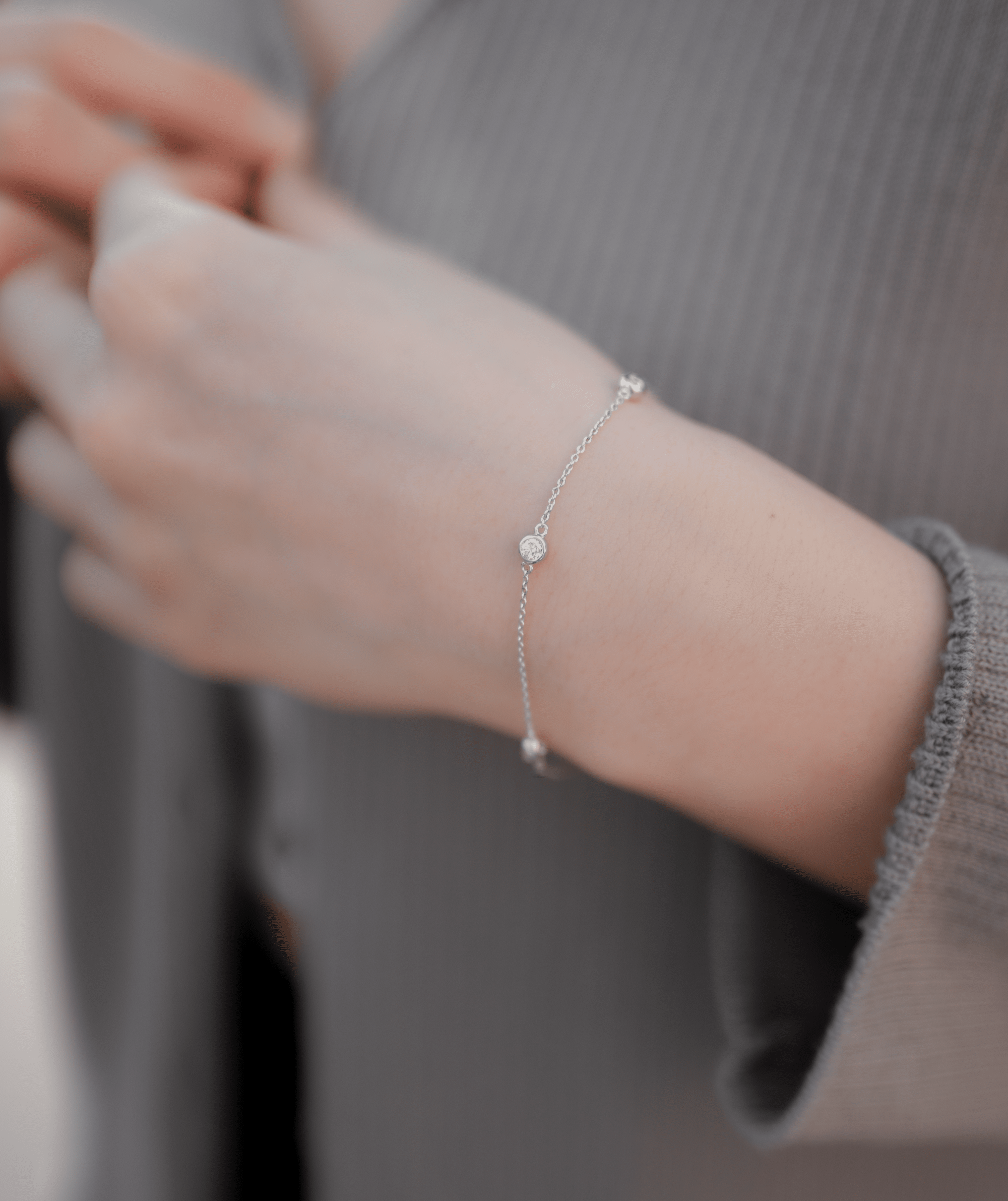 Trio 莫桑石純銀手鏈