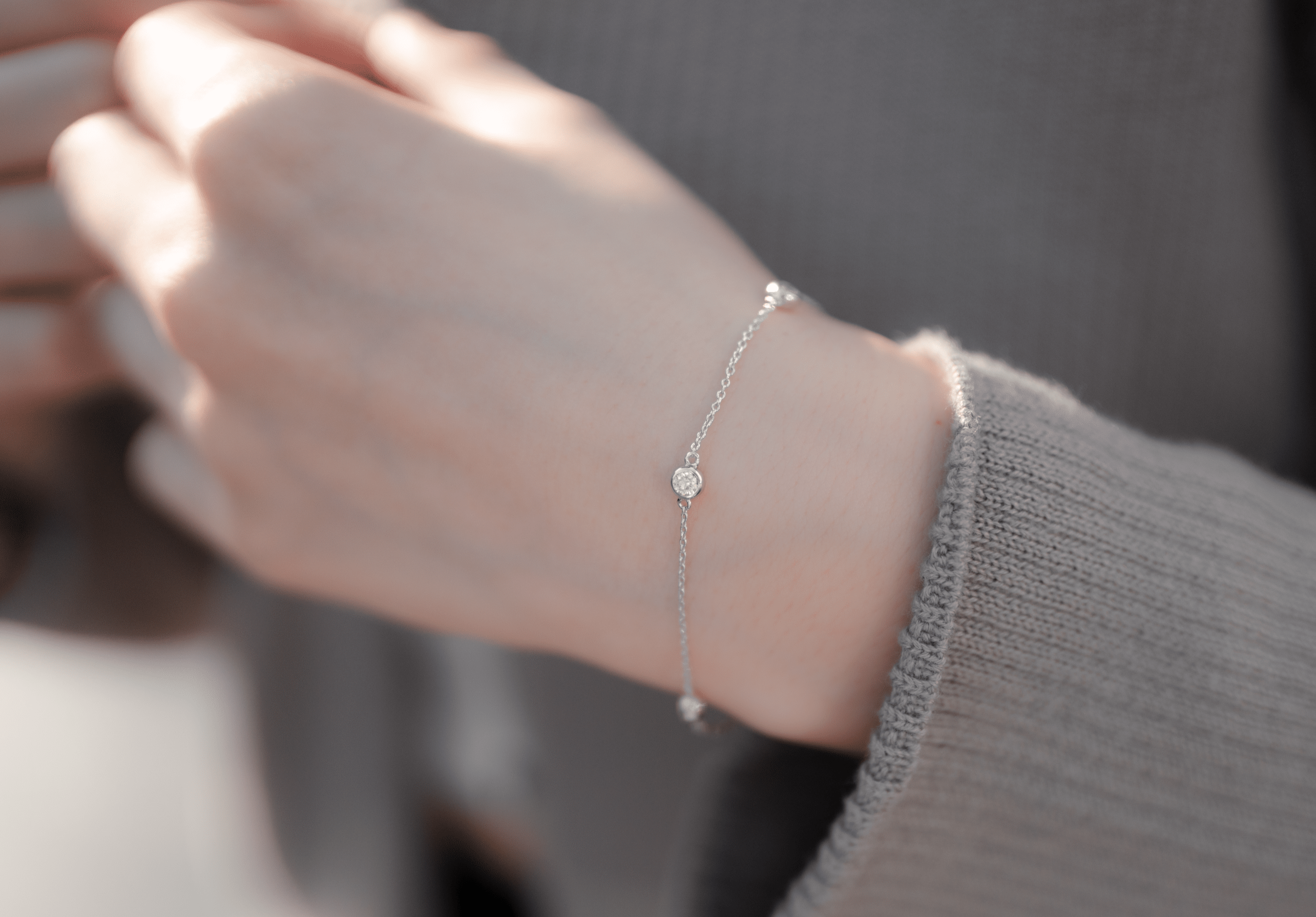 Trio 莫桑石純銀手鏈