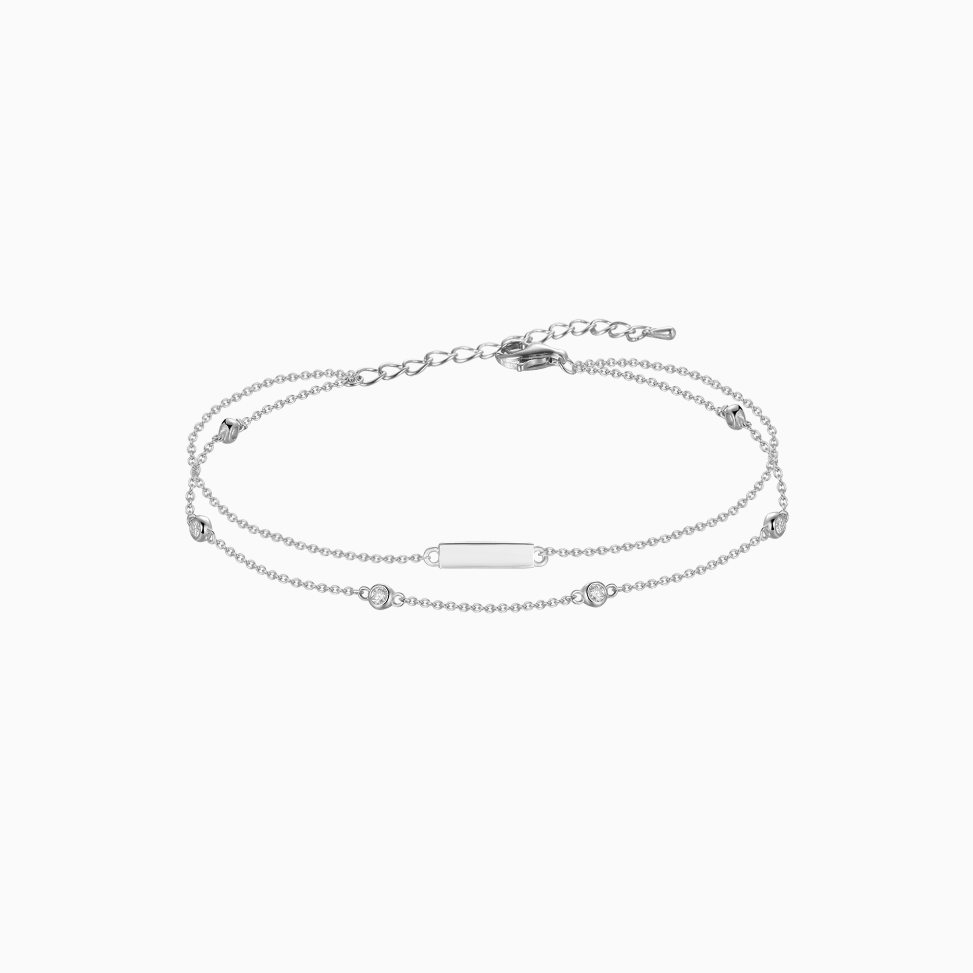 Pilaster Duo 莫桑石純銀手鍊