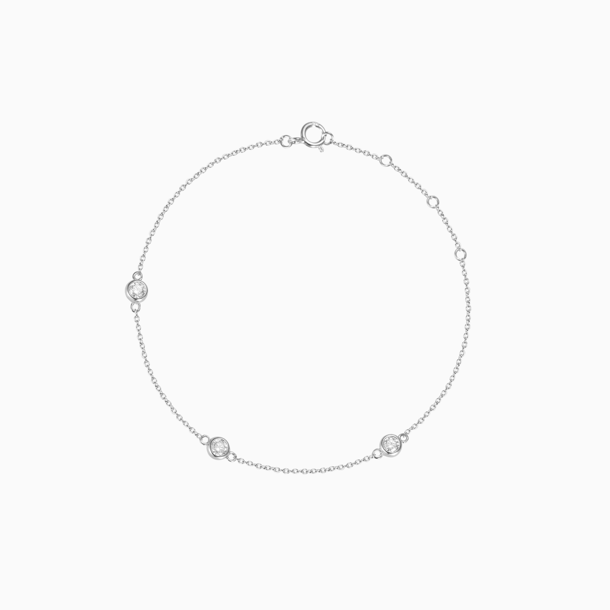 Trio 莫桑石純銀手鏈