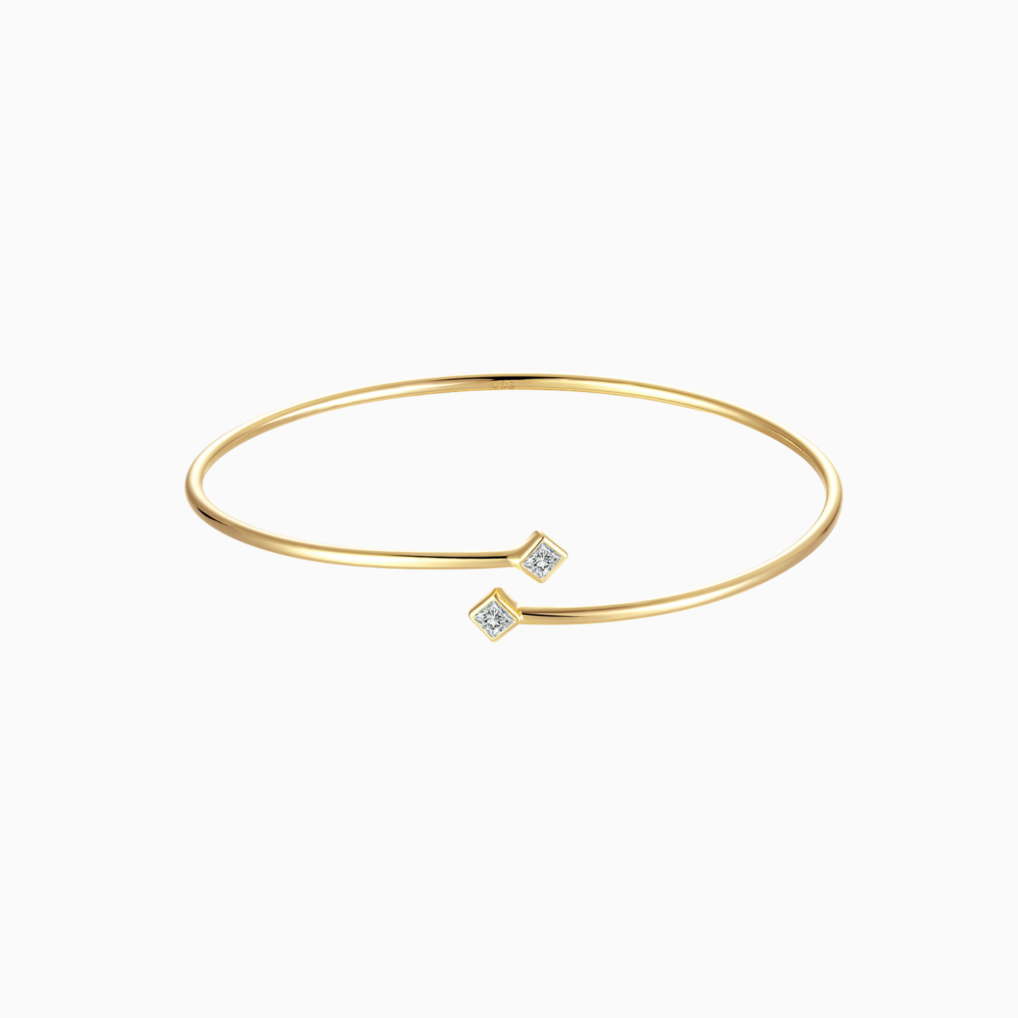 Hush Curve 18K鍍金莫桑石手鐲