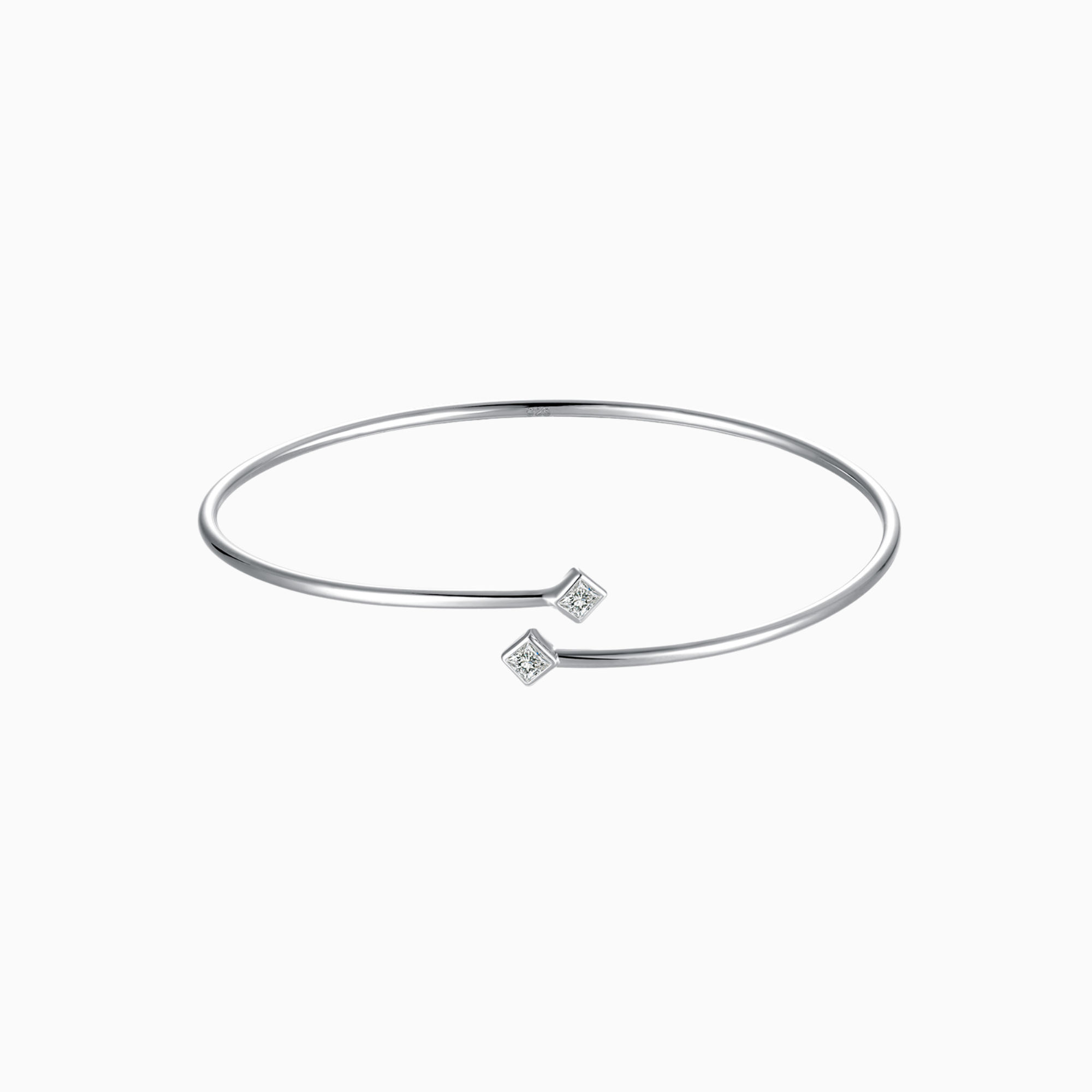 Hush Curve 莫桑石純銀手鐲