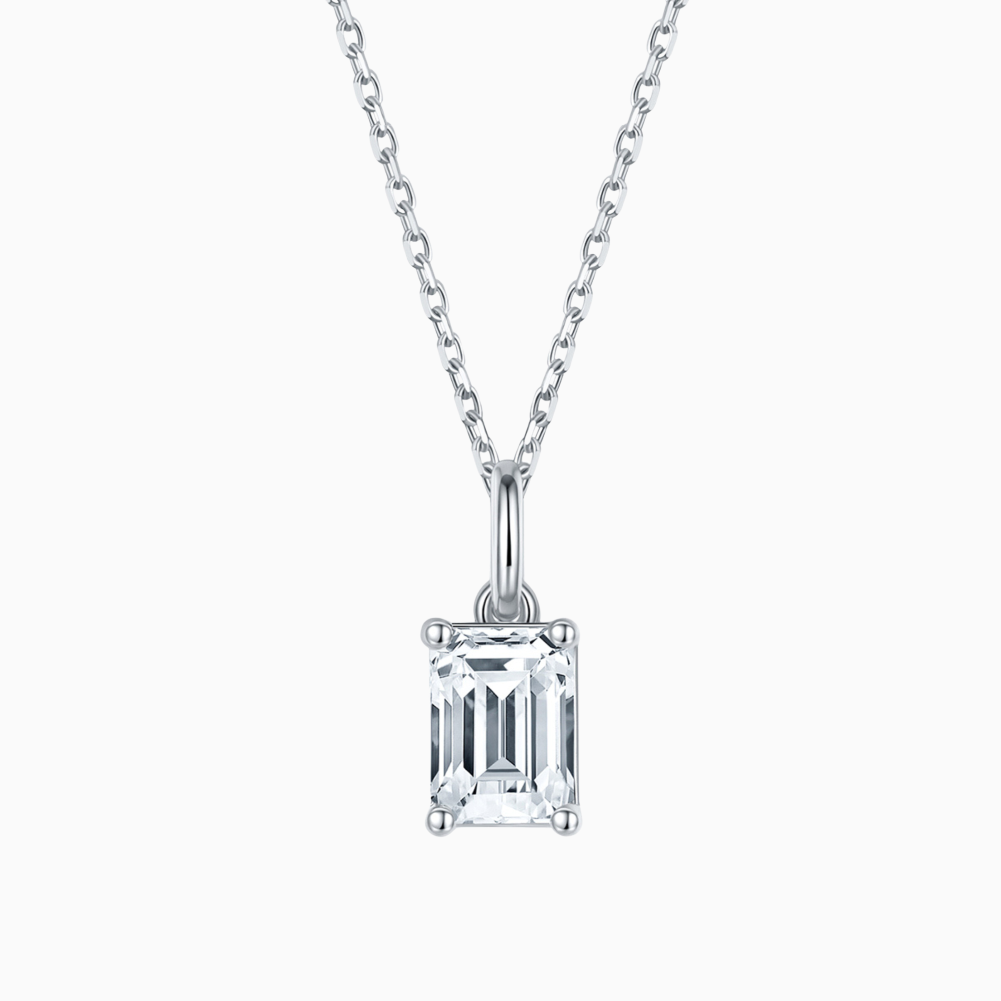 Baguette 莫桑石純銀鏈墜