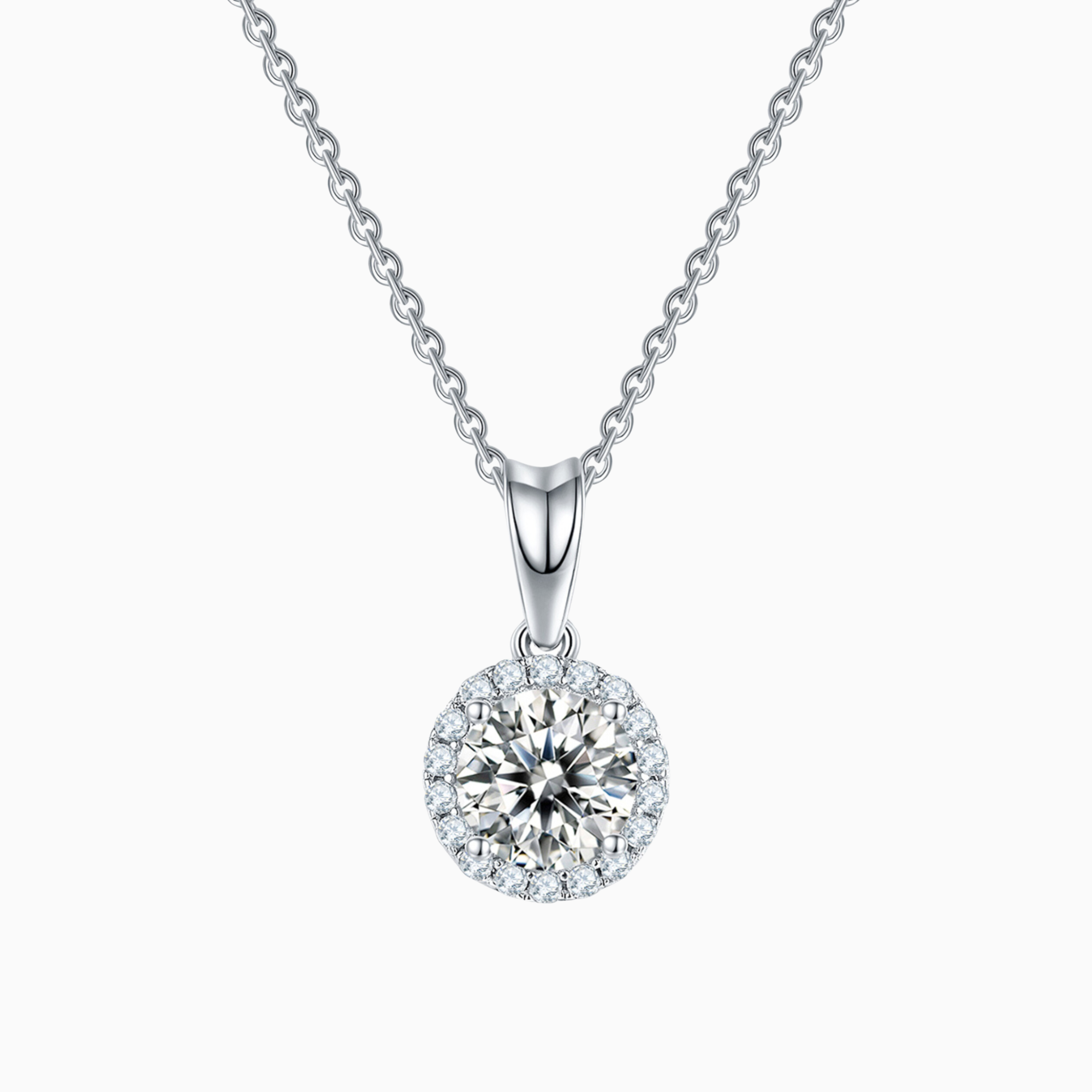 Radiant Halo 莫桑石純銀鏈墜