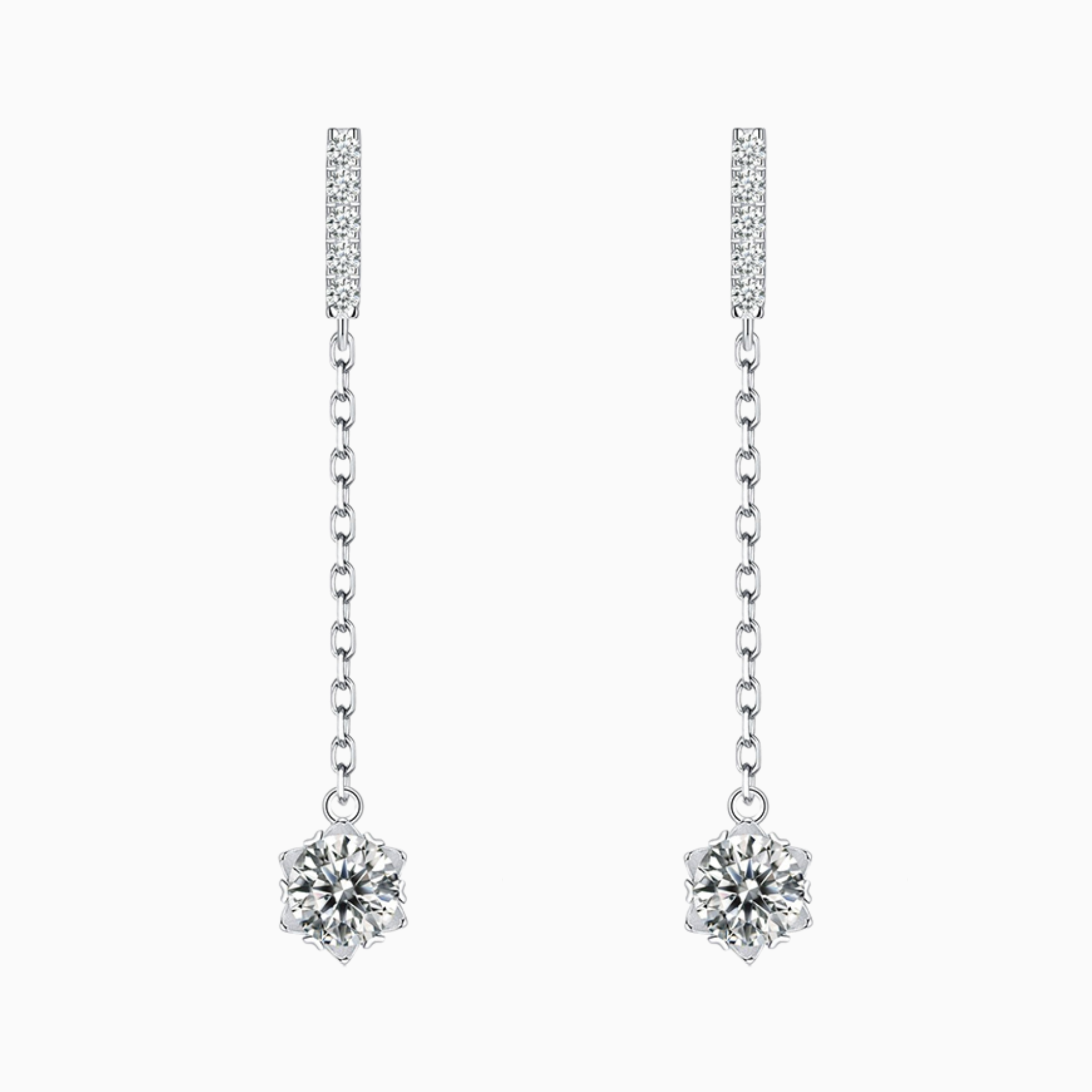 Snowfall Drop 莫桑石純銀耳墜