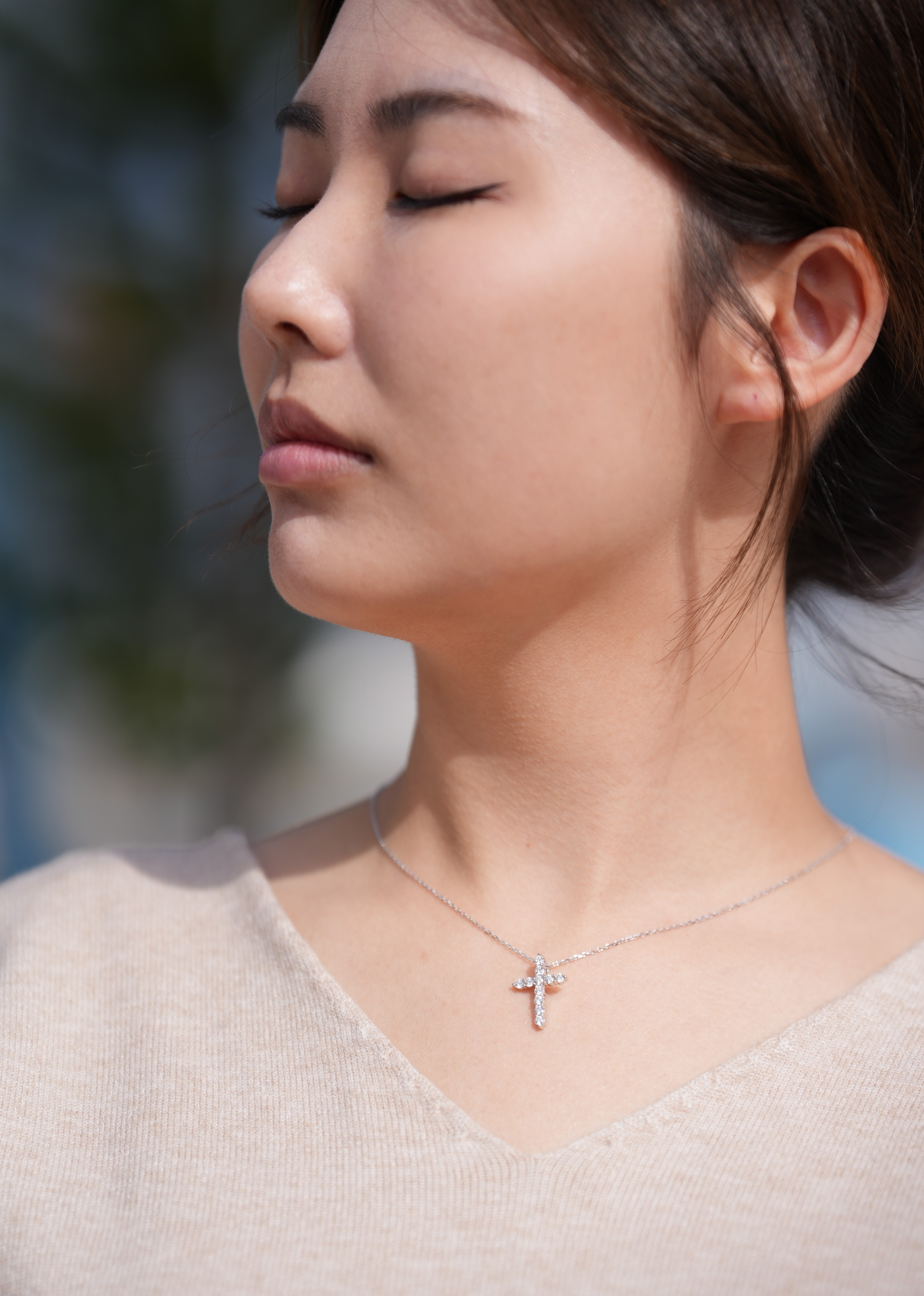 Faithful Cross 莫桑石純銀鏈墜