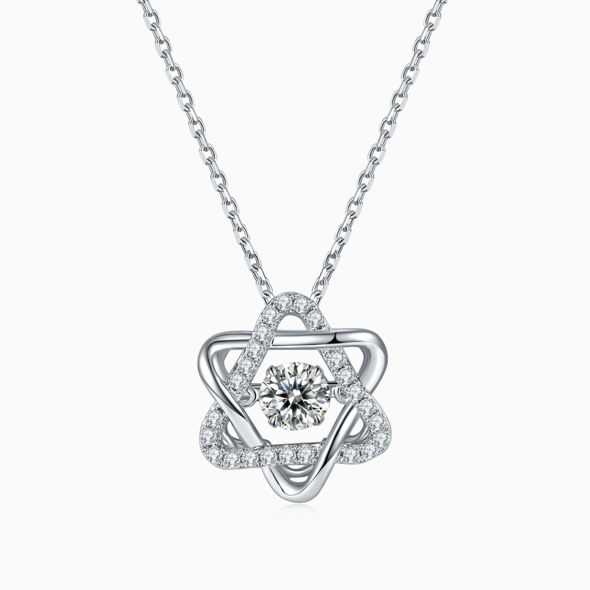 Hexagram Radiance 莫桑石純銀鏈墜