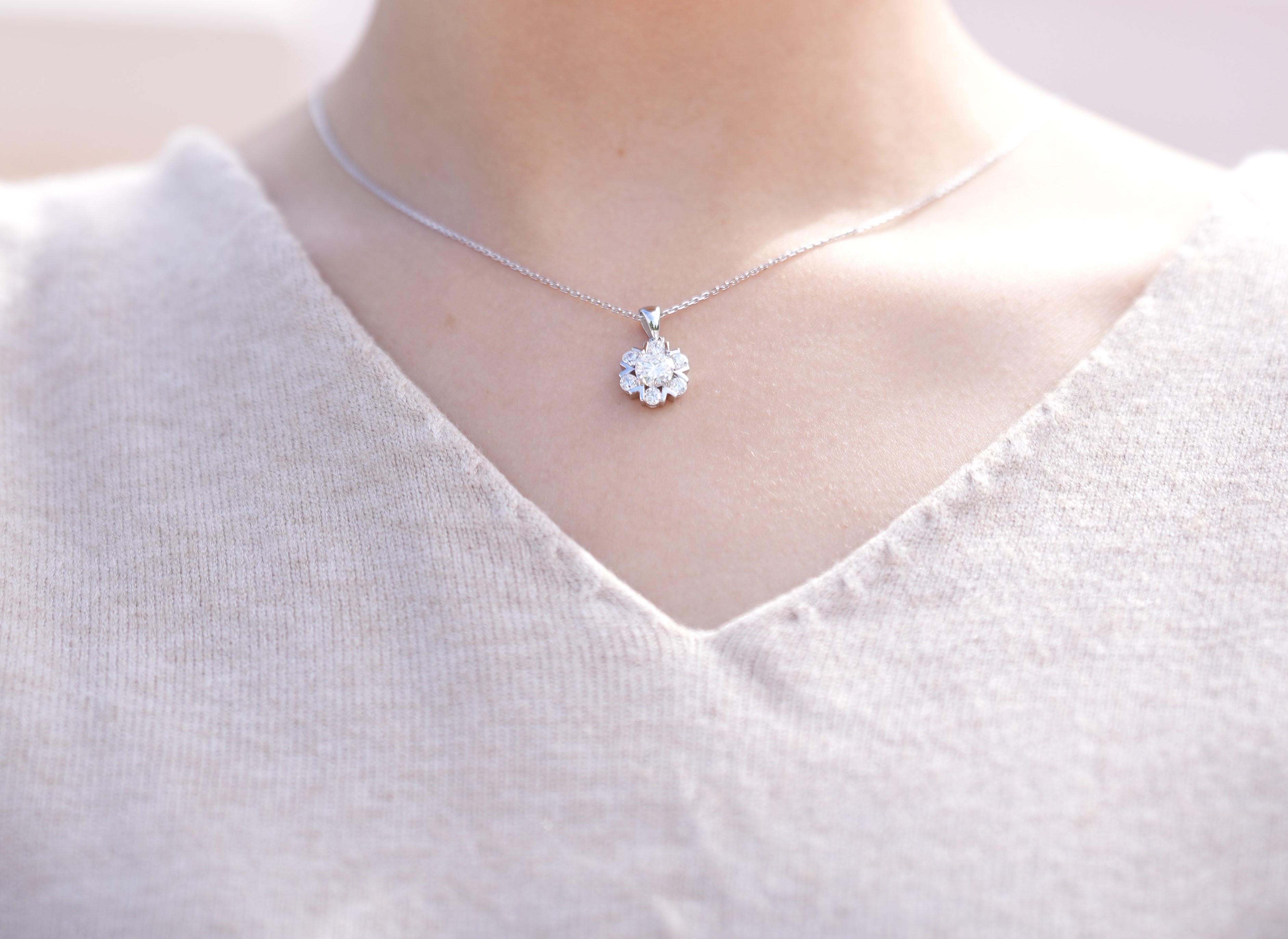 Flora Essence 莫桑石純銀鏈墜