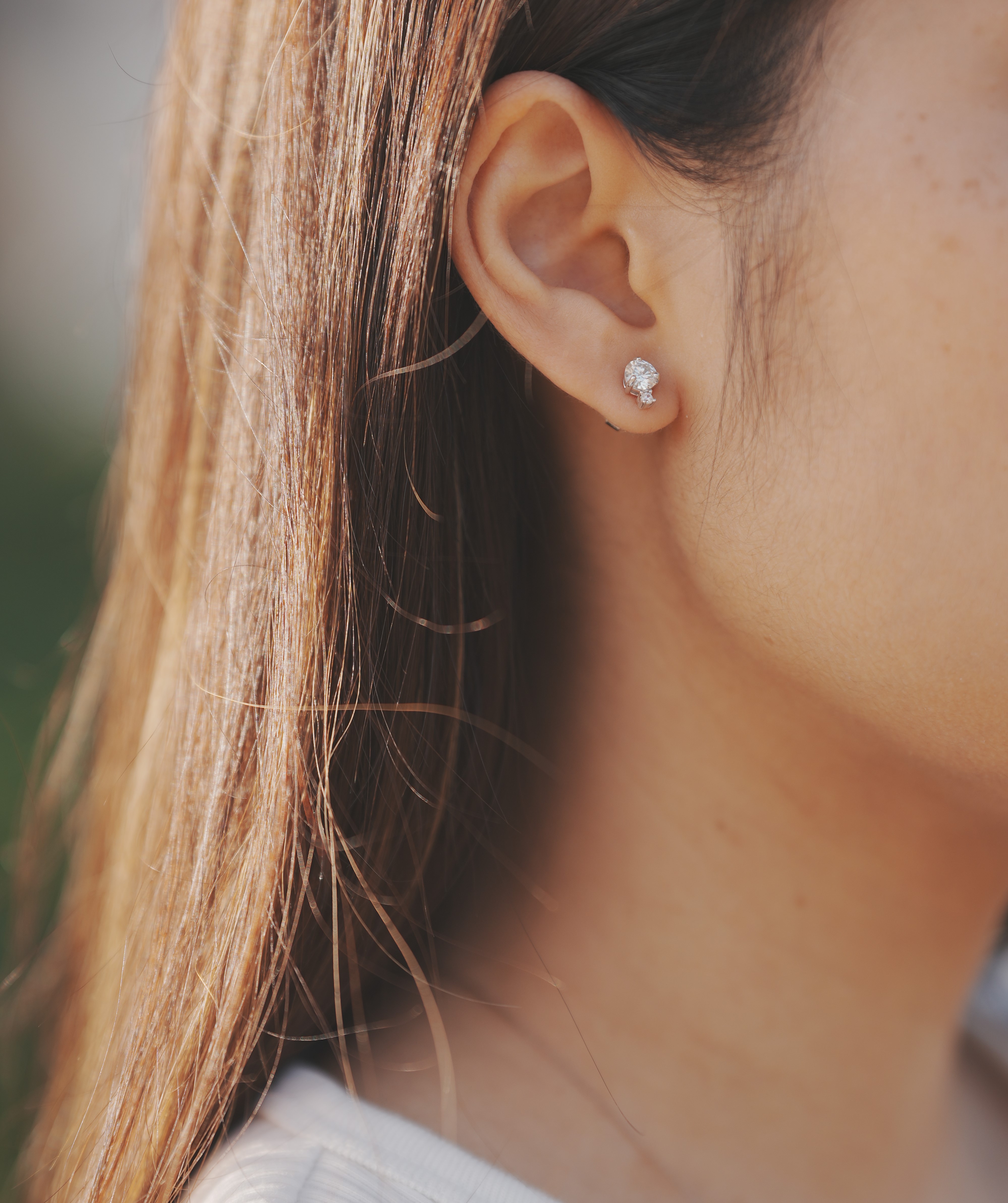 Elements 莫桑石純銀耳環