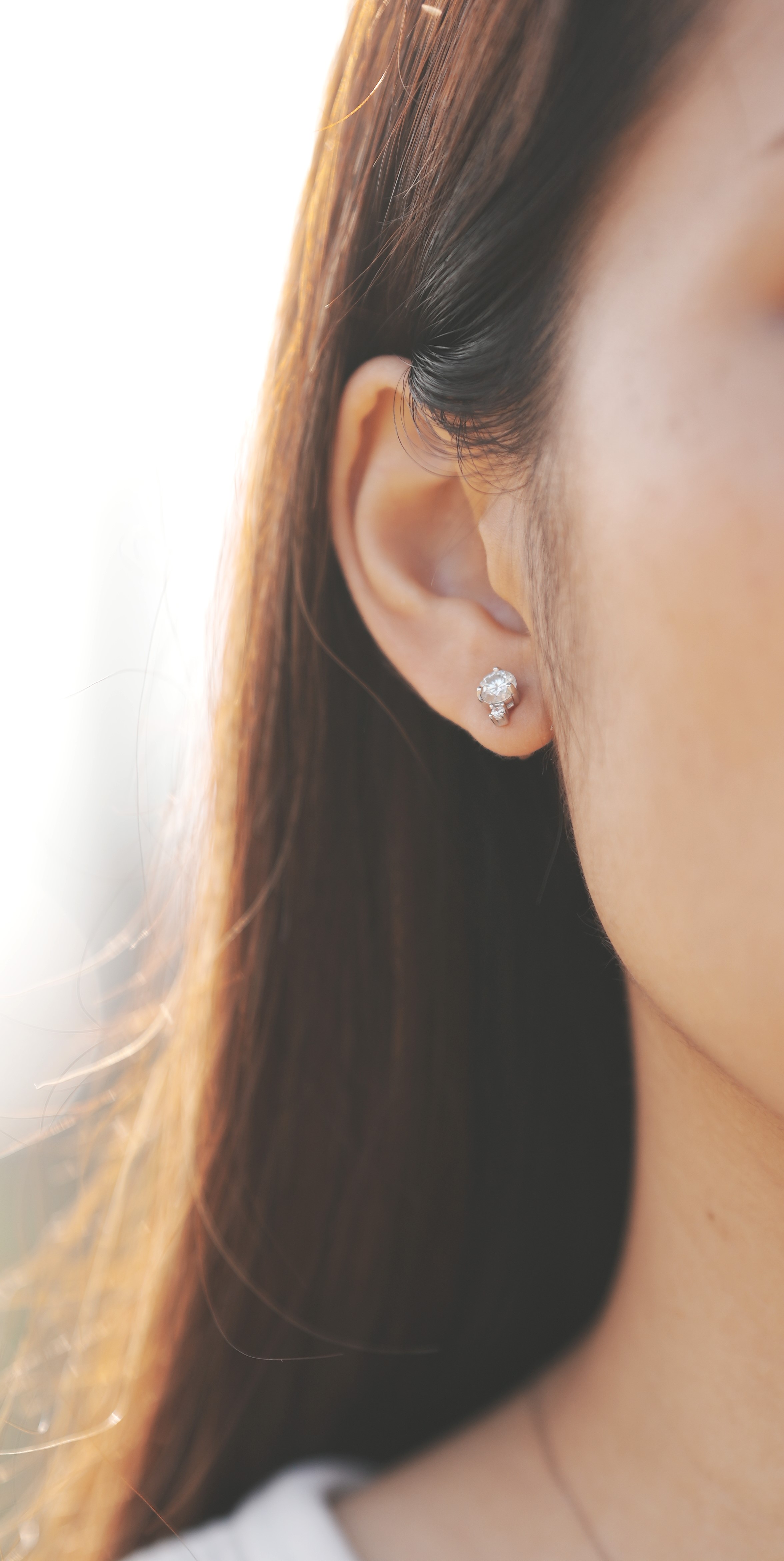 Elements 莫桑石純銀耳環