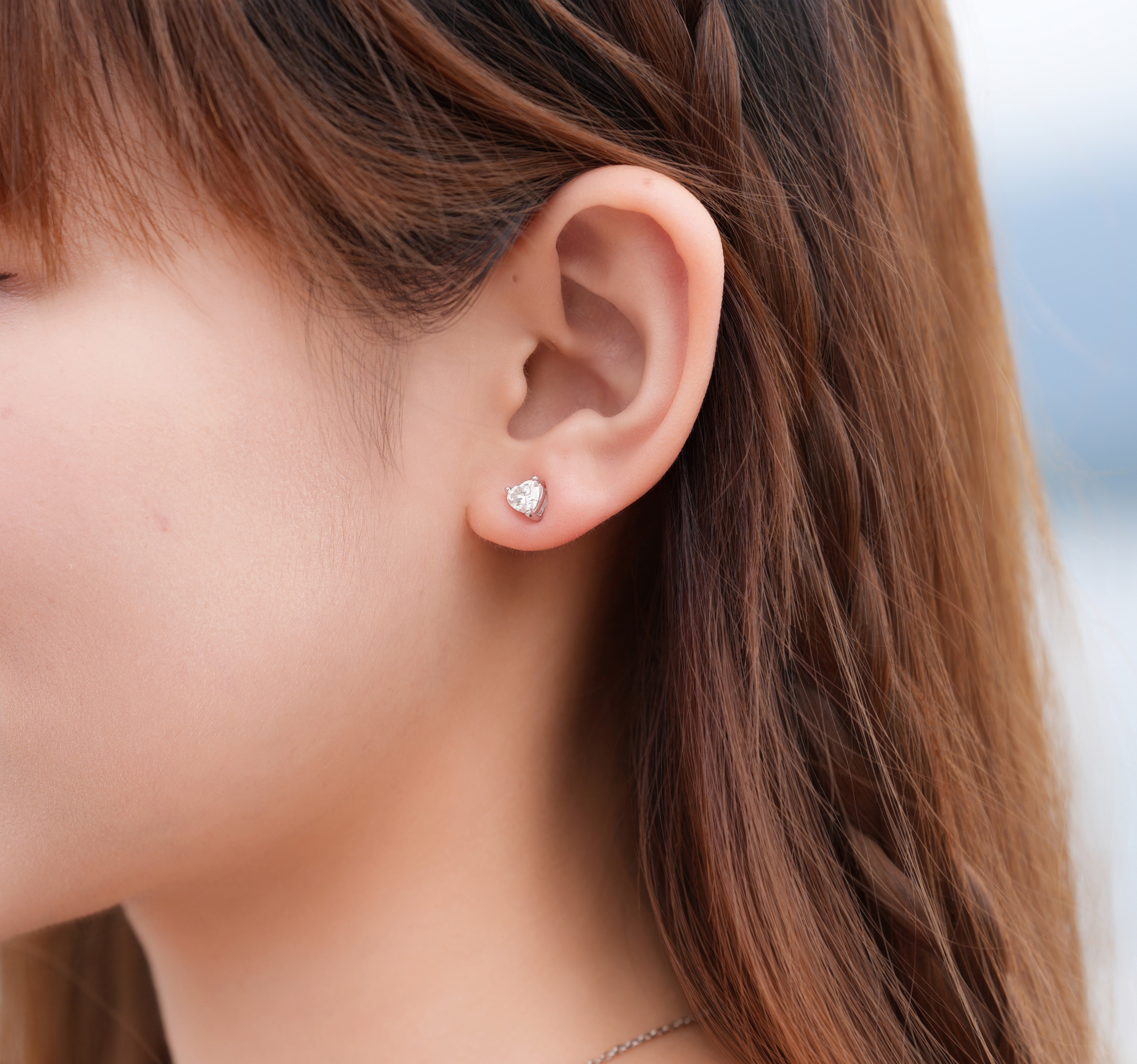 Heartfelt 莫桑石純銀耳環