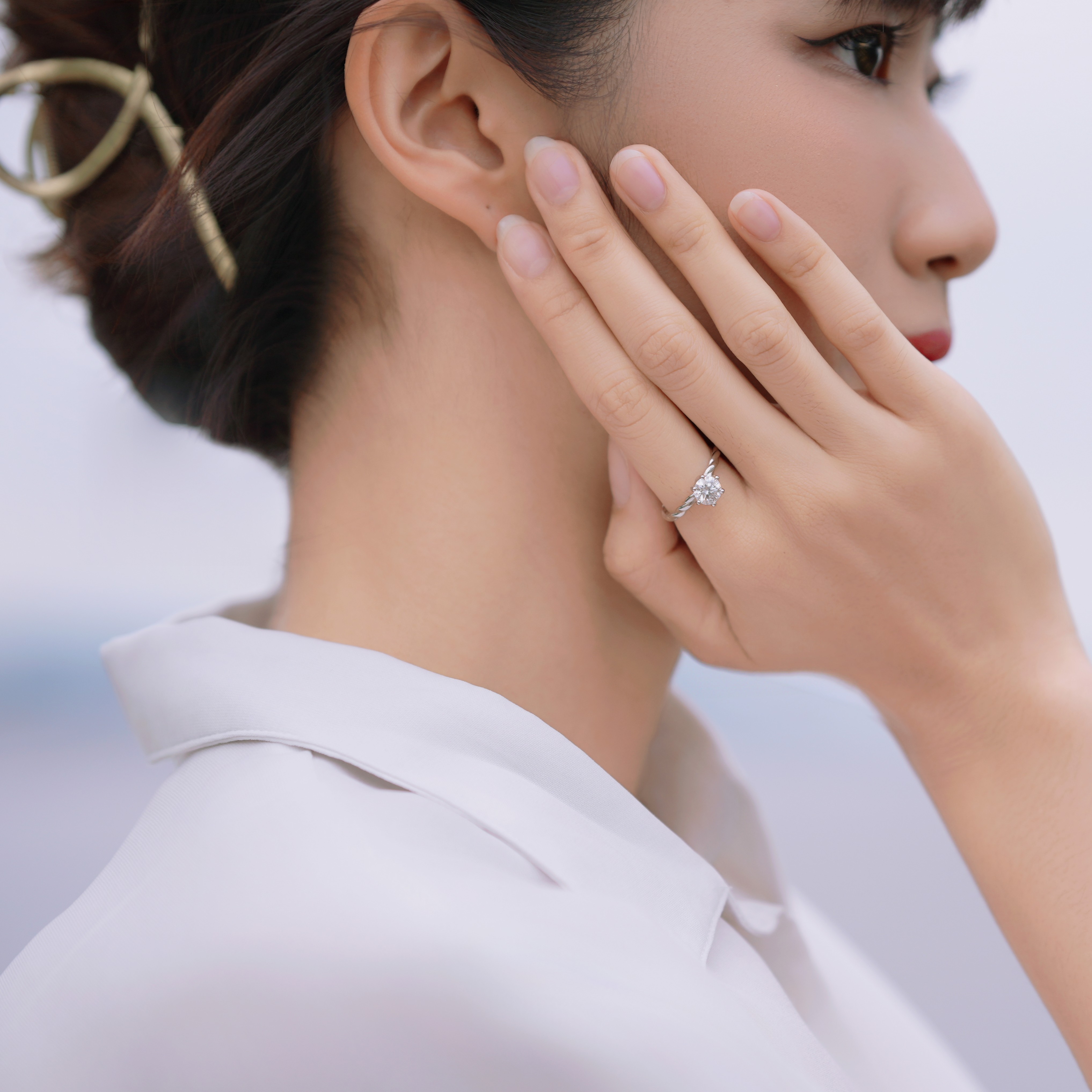 Swirling Love 莫桑鑽戒指