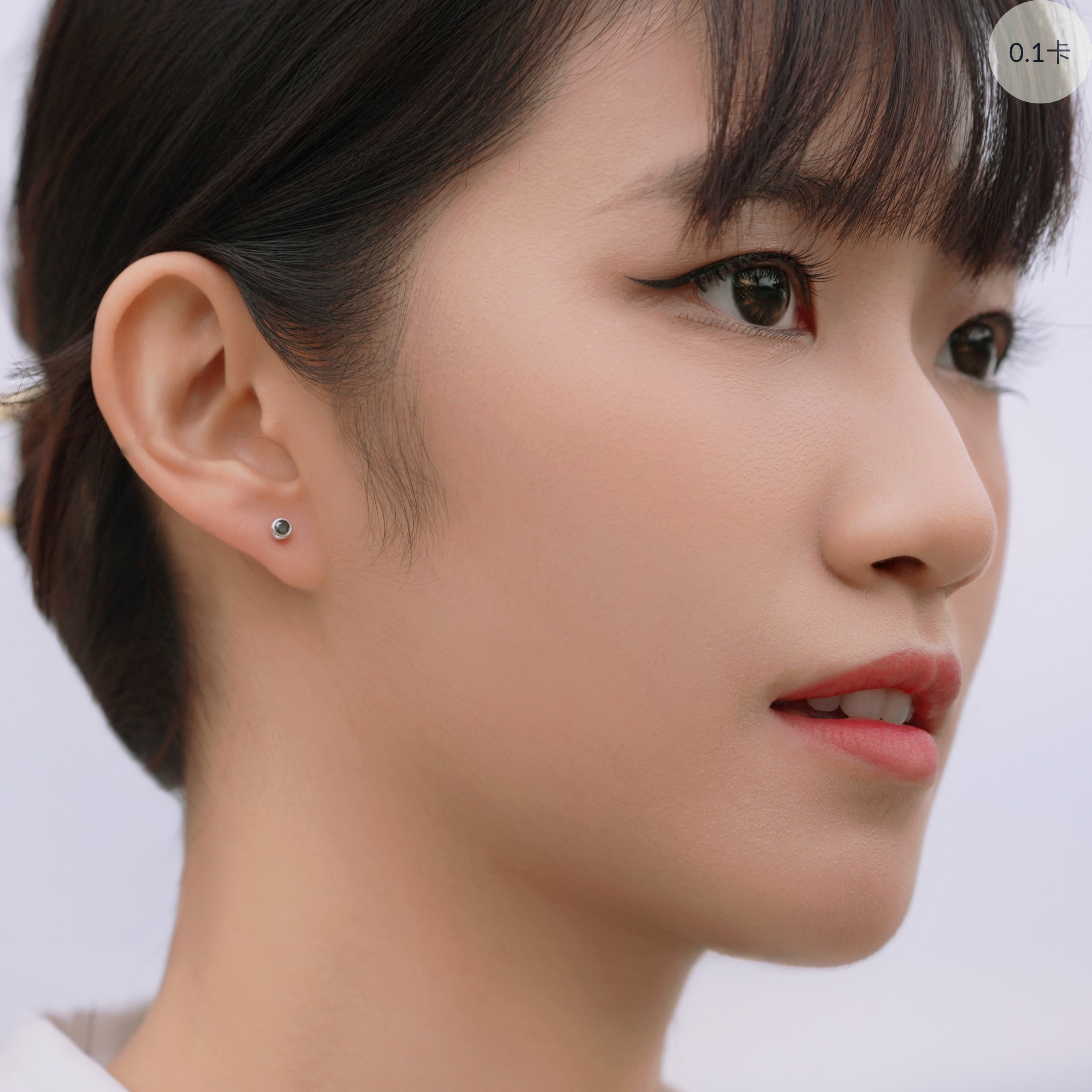 Serenity 黑石莫桑石純銀耳環