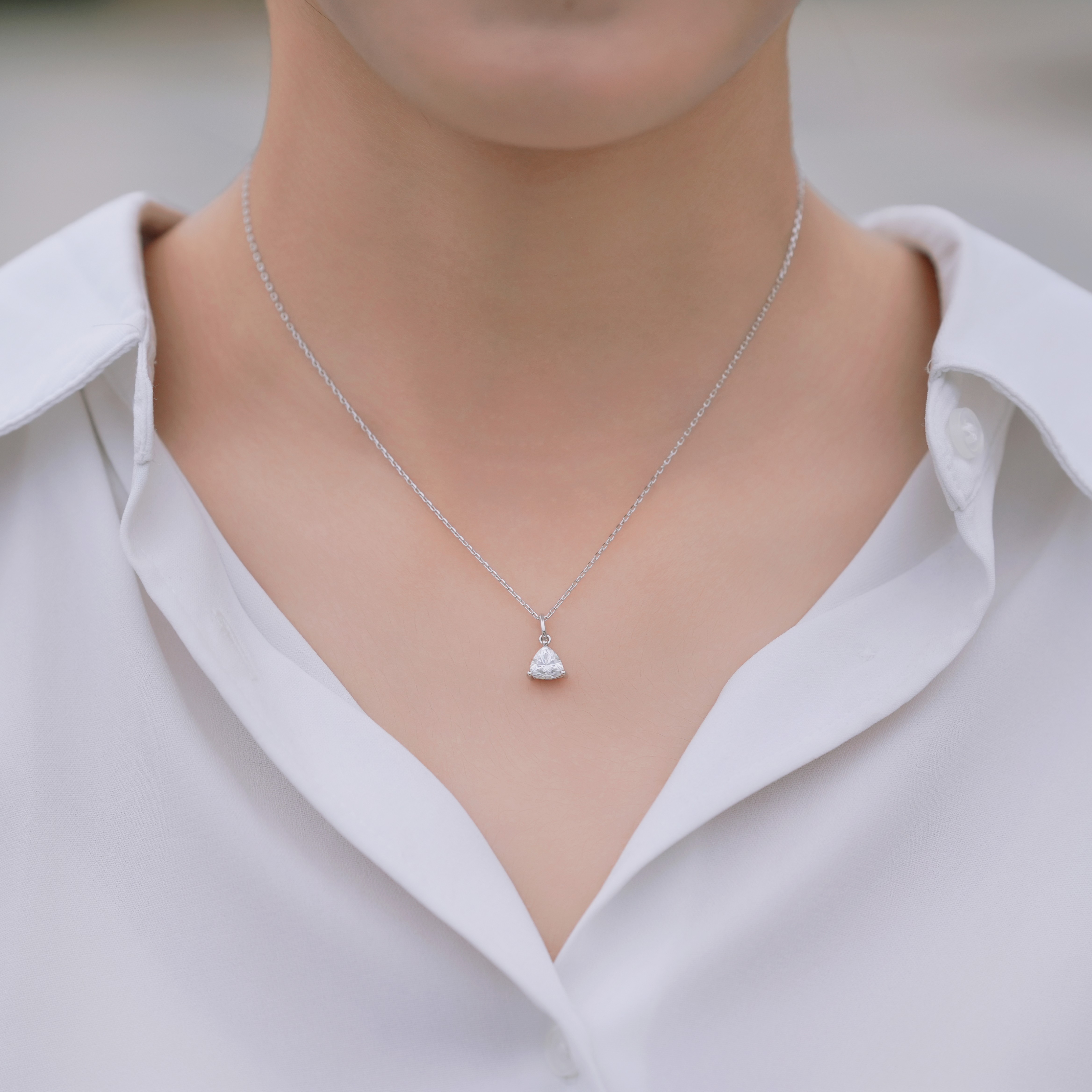 Trilliant 莫桑石純銀鏈墜