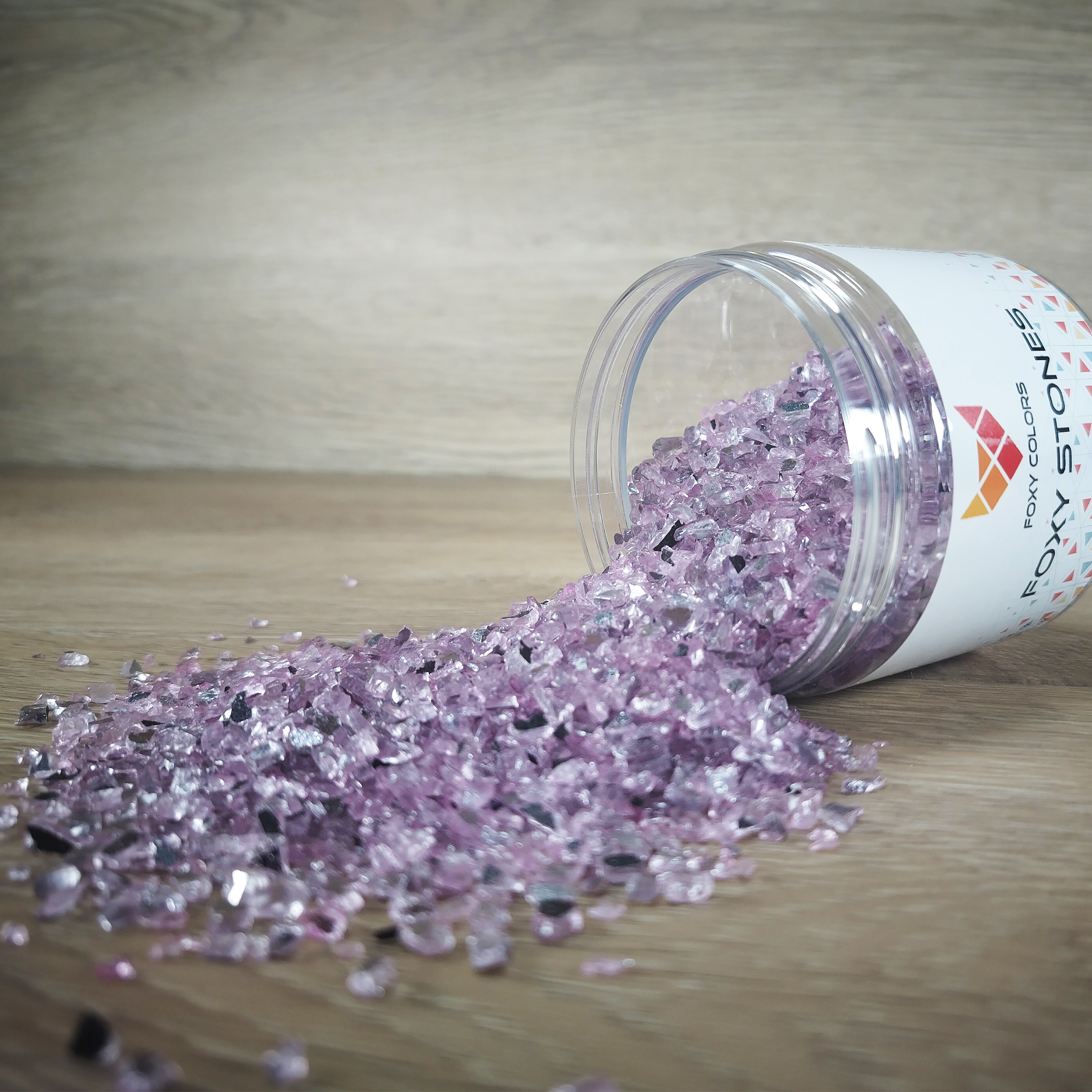 Dekoratyviniai akmenukai "Rožinis stiklas"