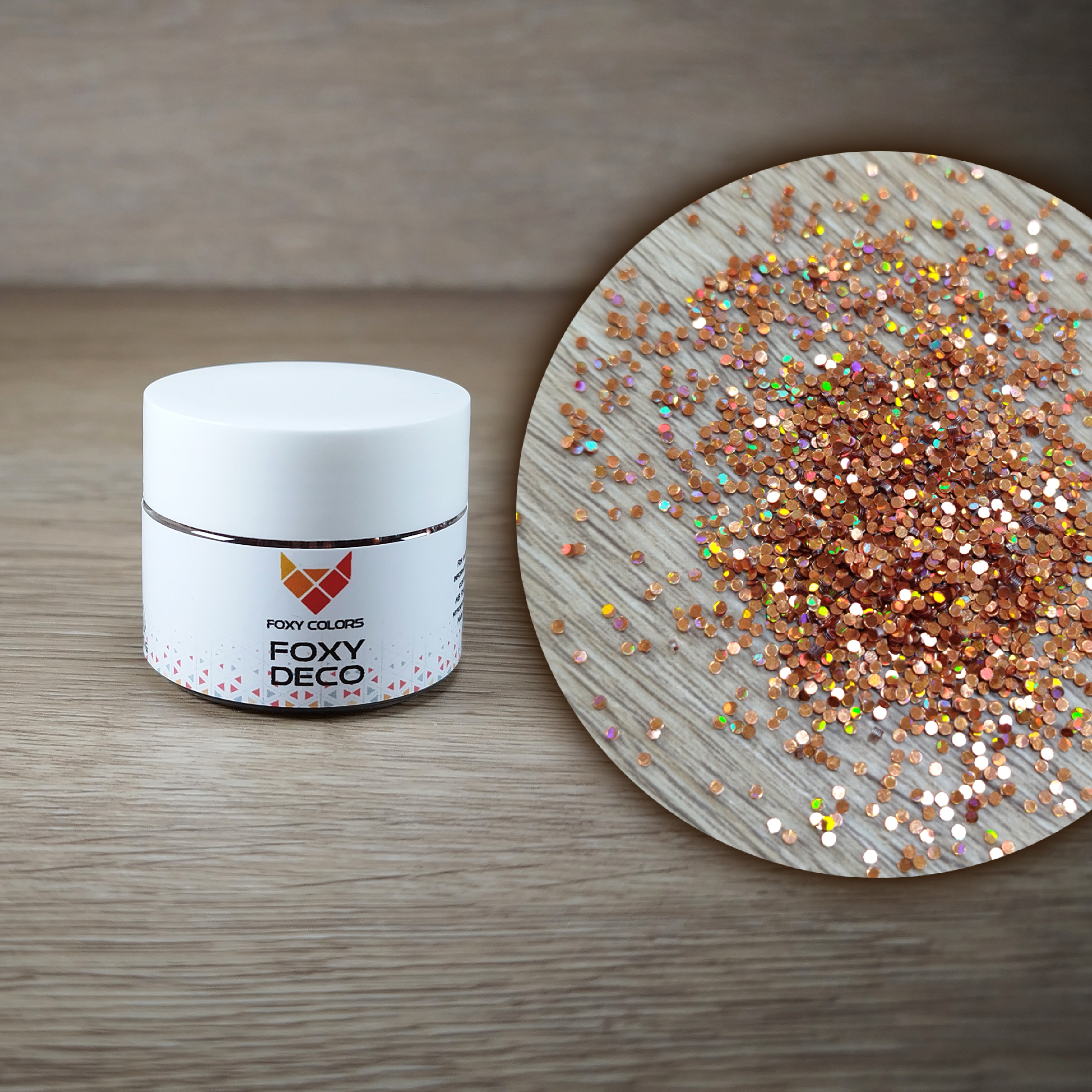 Blizgučiai apvalūs "Rudas chameleonas"