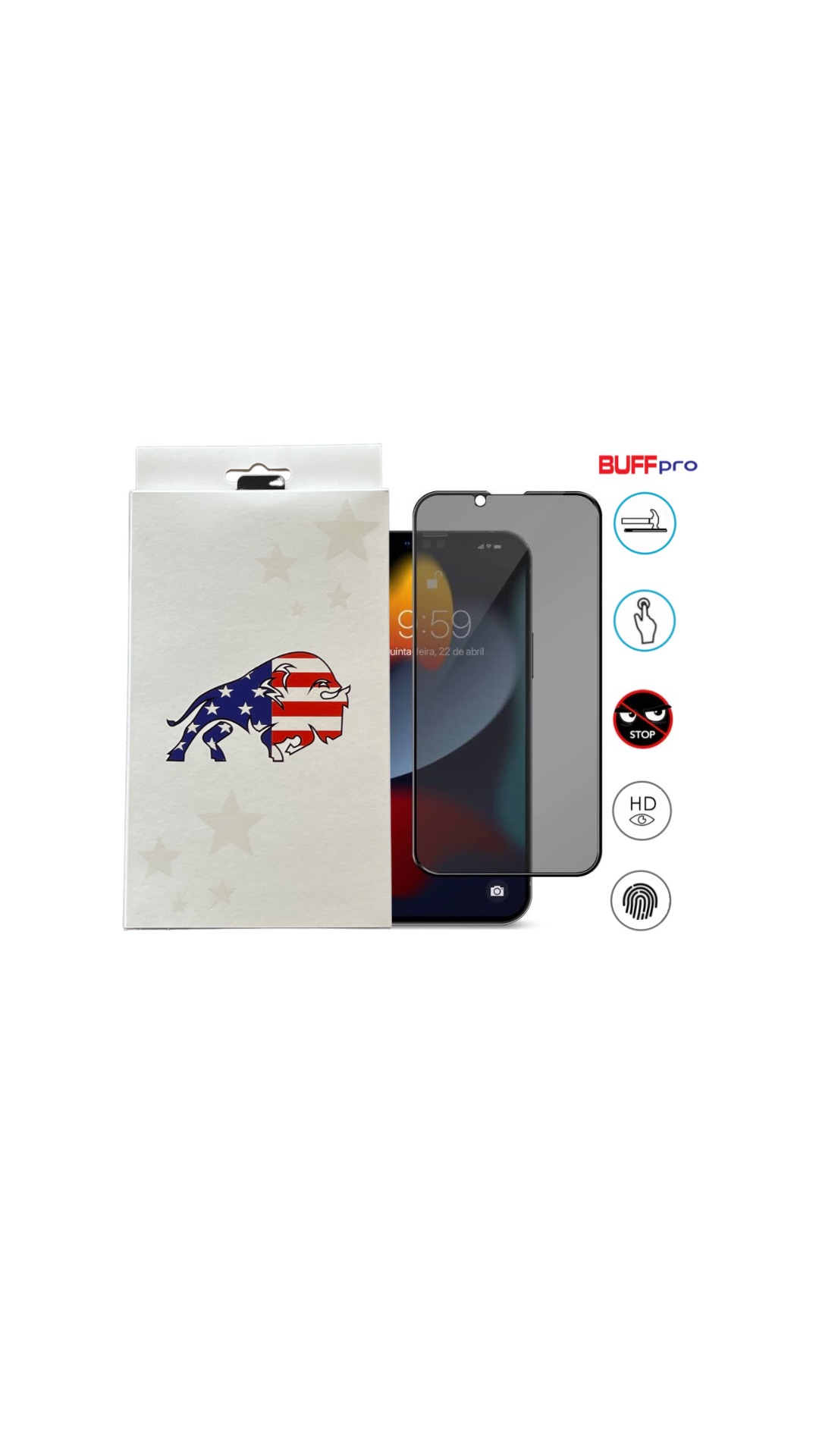 BUFF Pro 7ª geração Full Protec Privacy Para iPhone