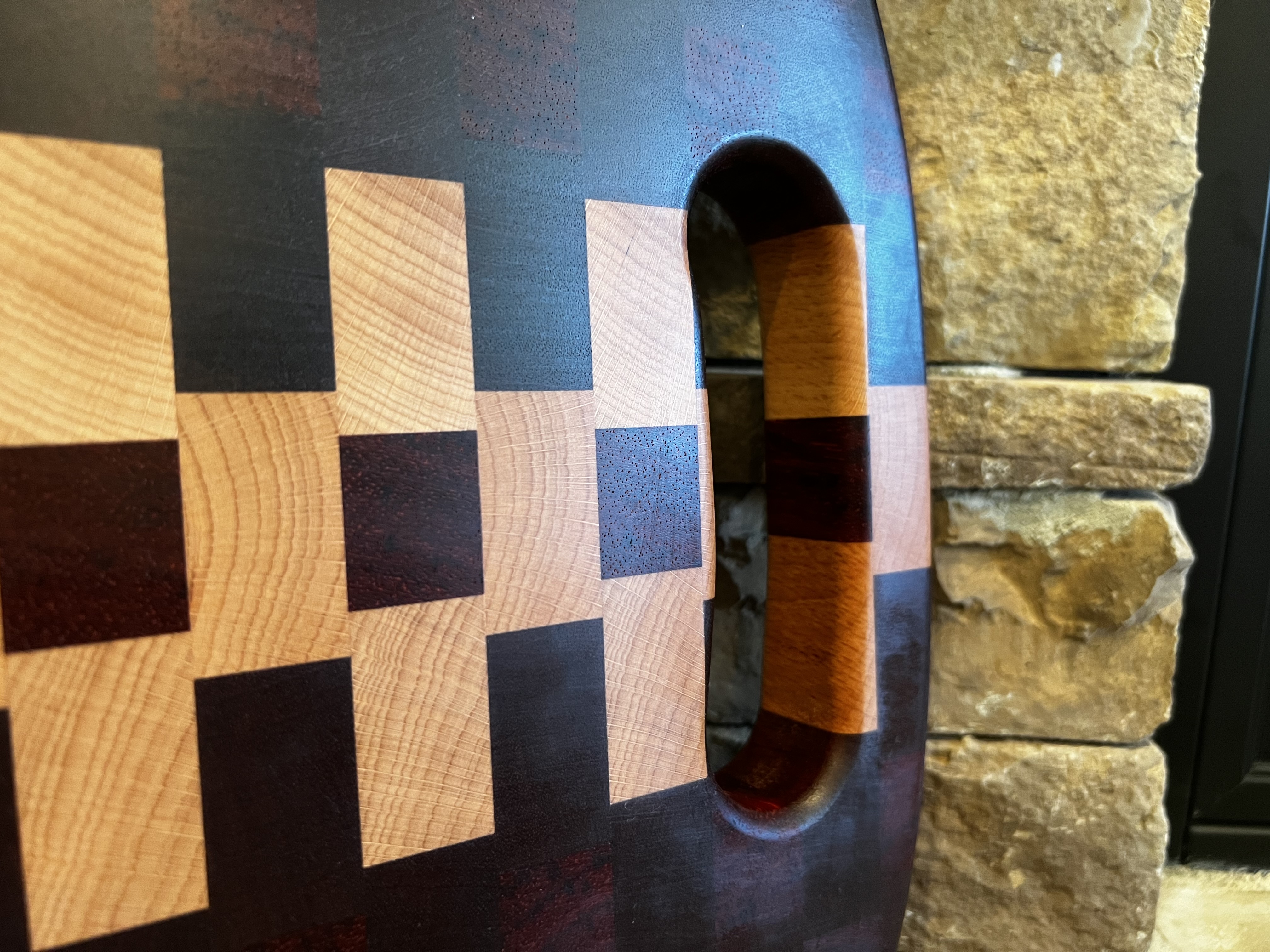 End Grain Handmade Hardwood Cutting Board with Handles