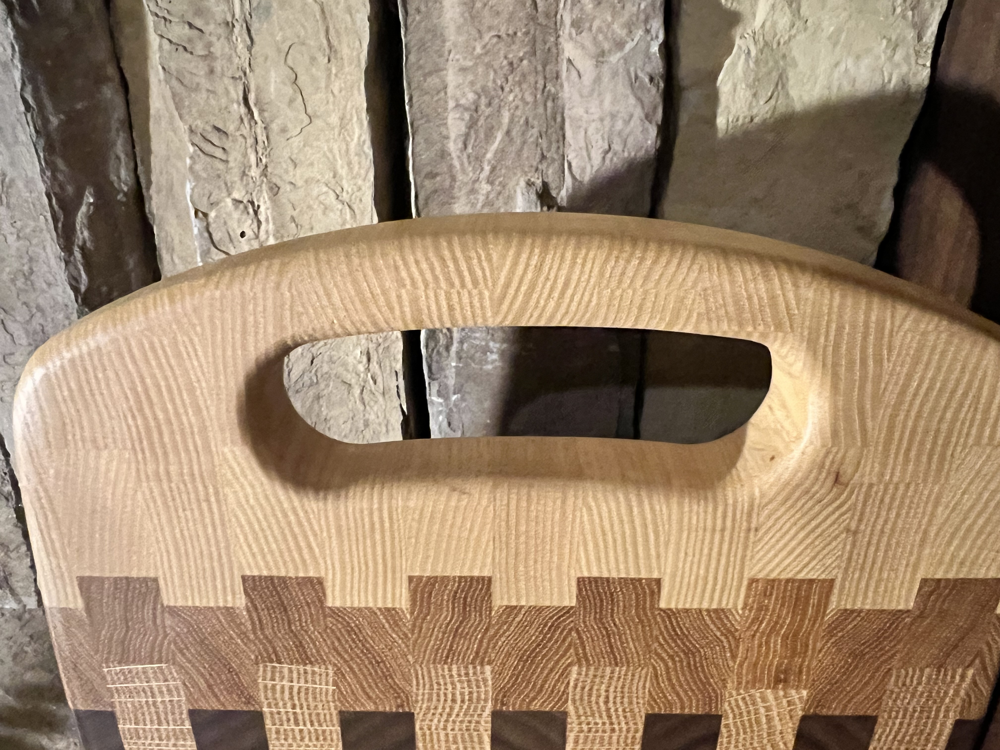 End Grain Hardwood Cutting Board with Handles