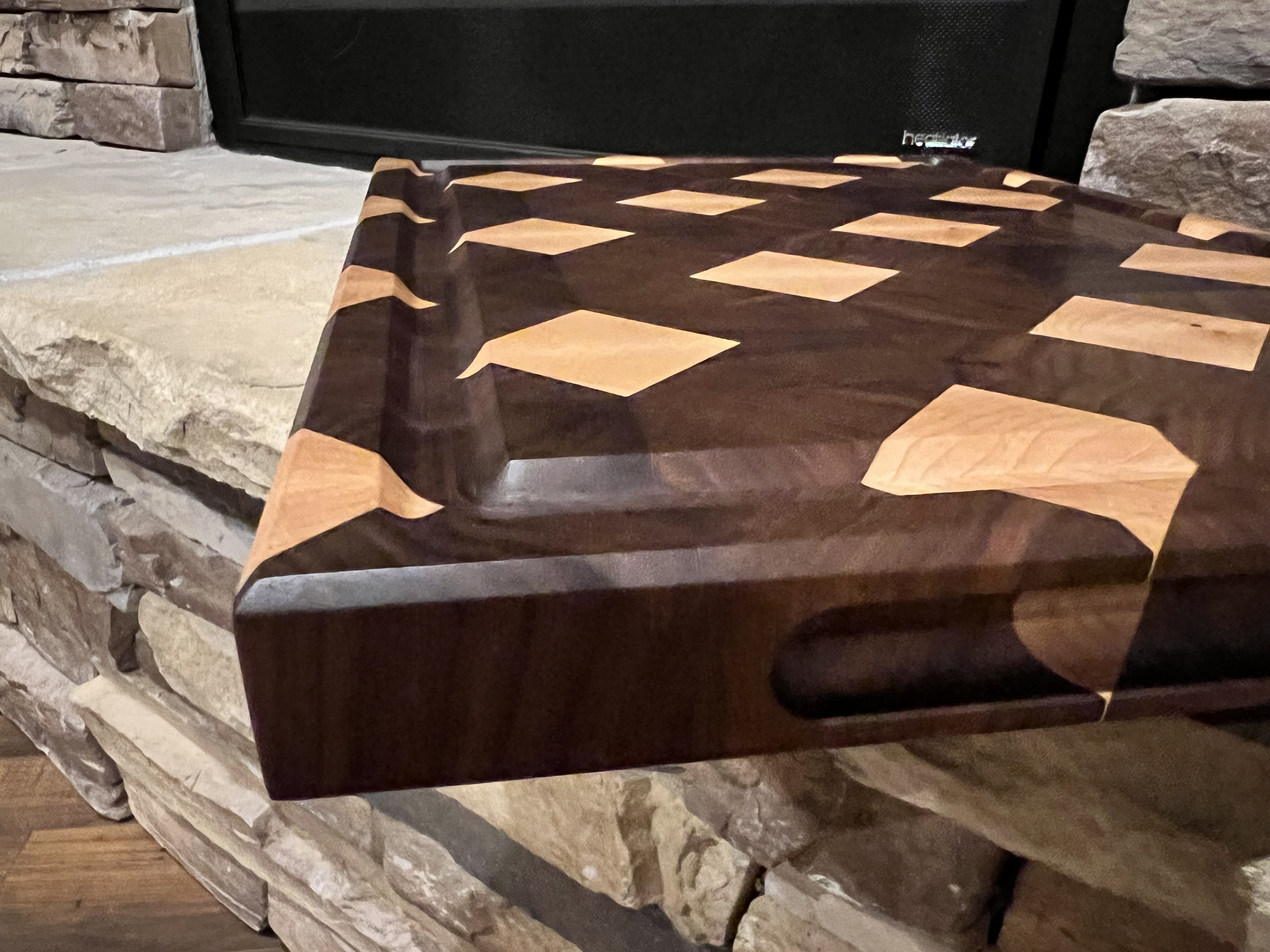 End Grain Walnut and Hard Maple  Diamond