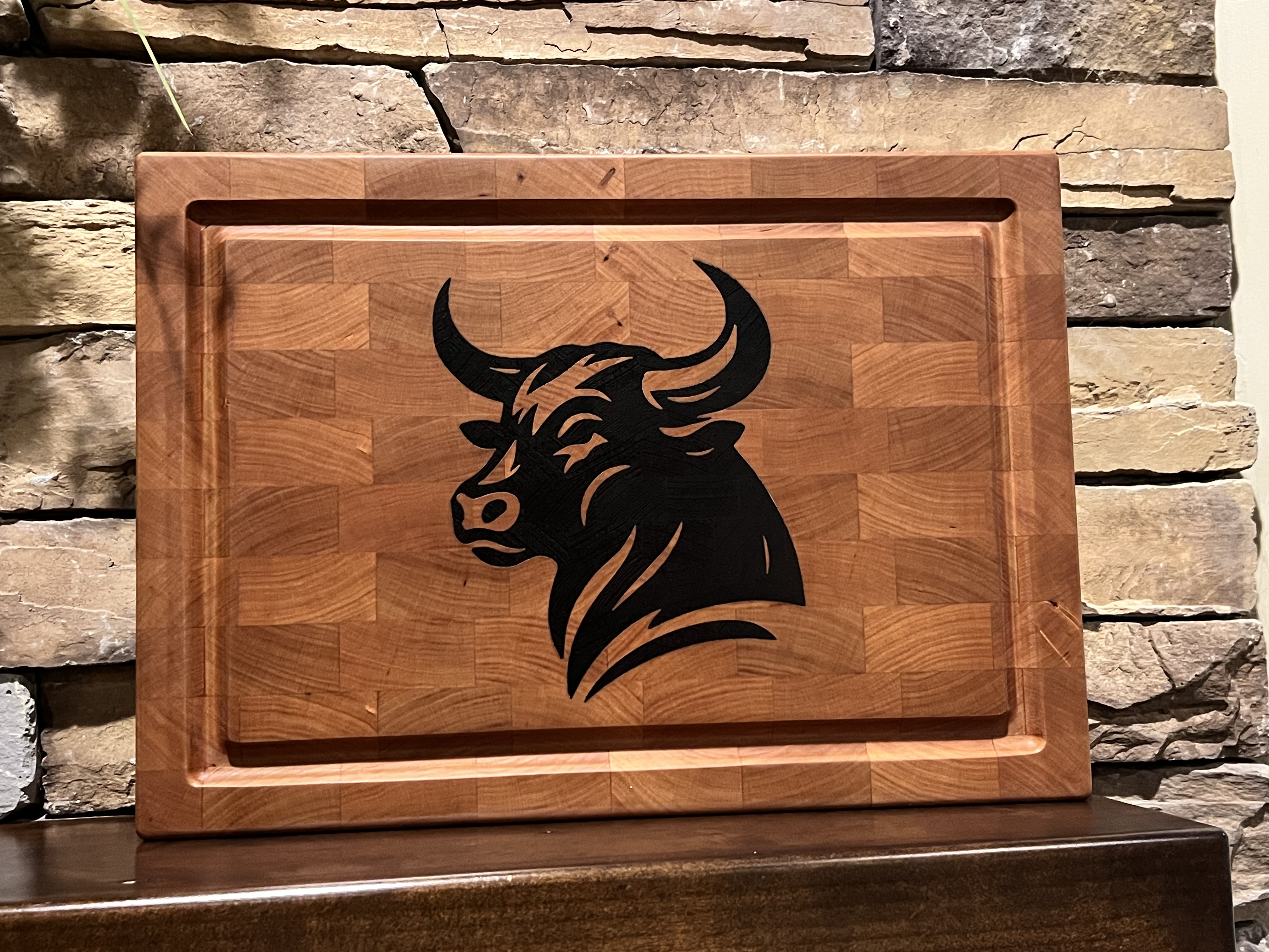 Steer End Grain Inlay