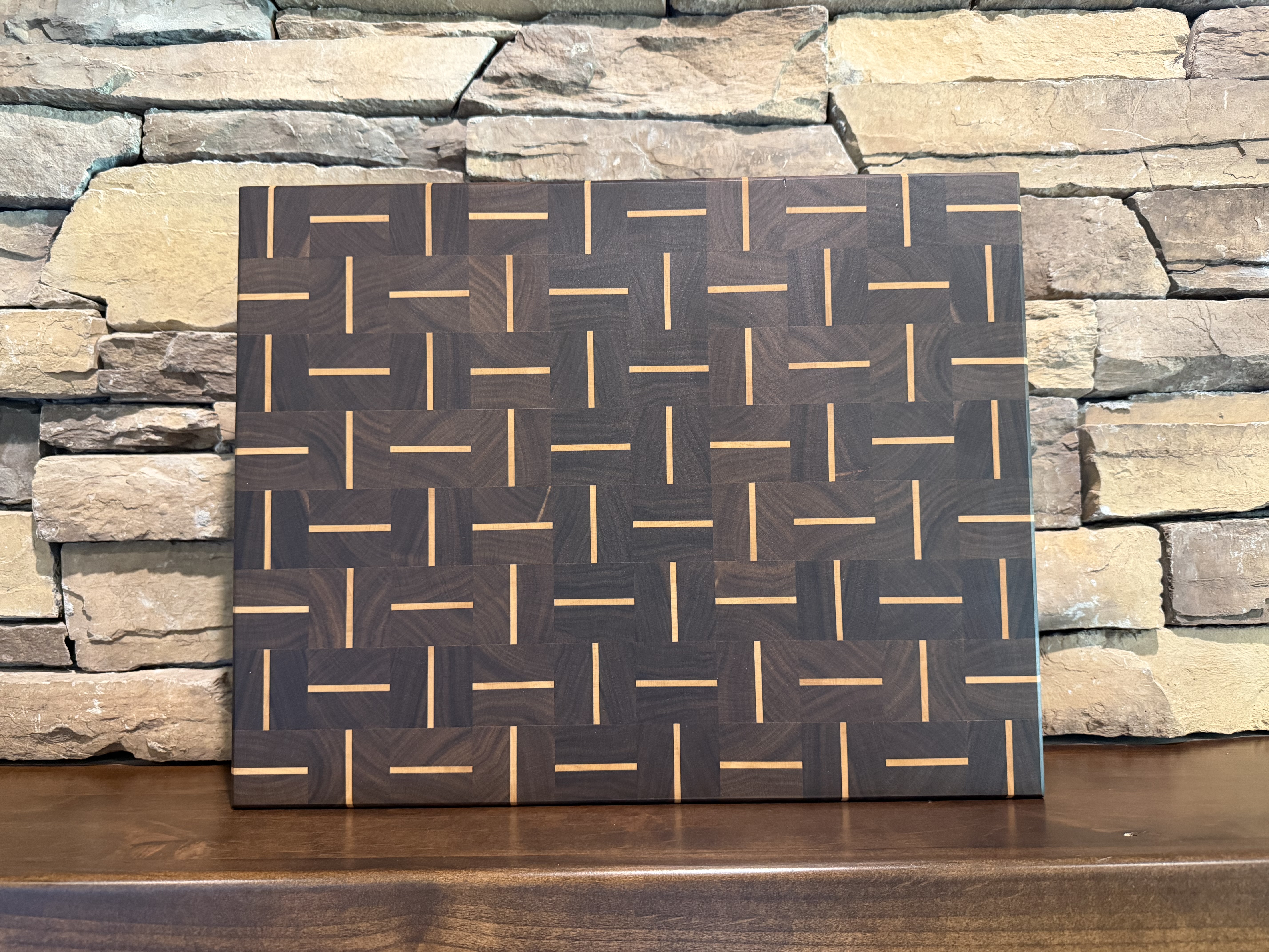 End-grain Basket Weave-Style Cutting Board
