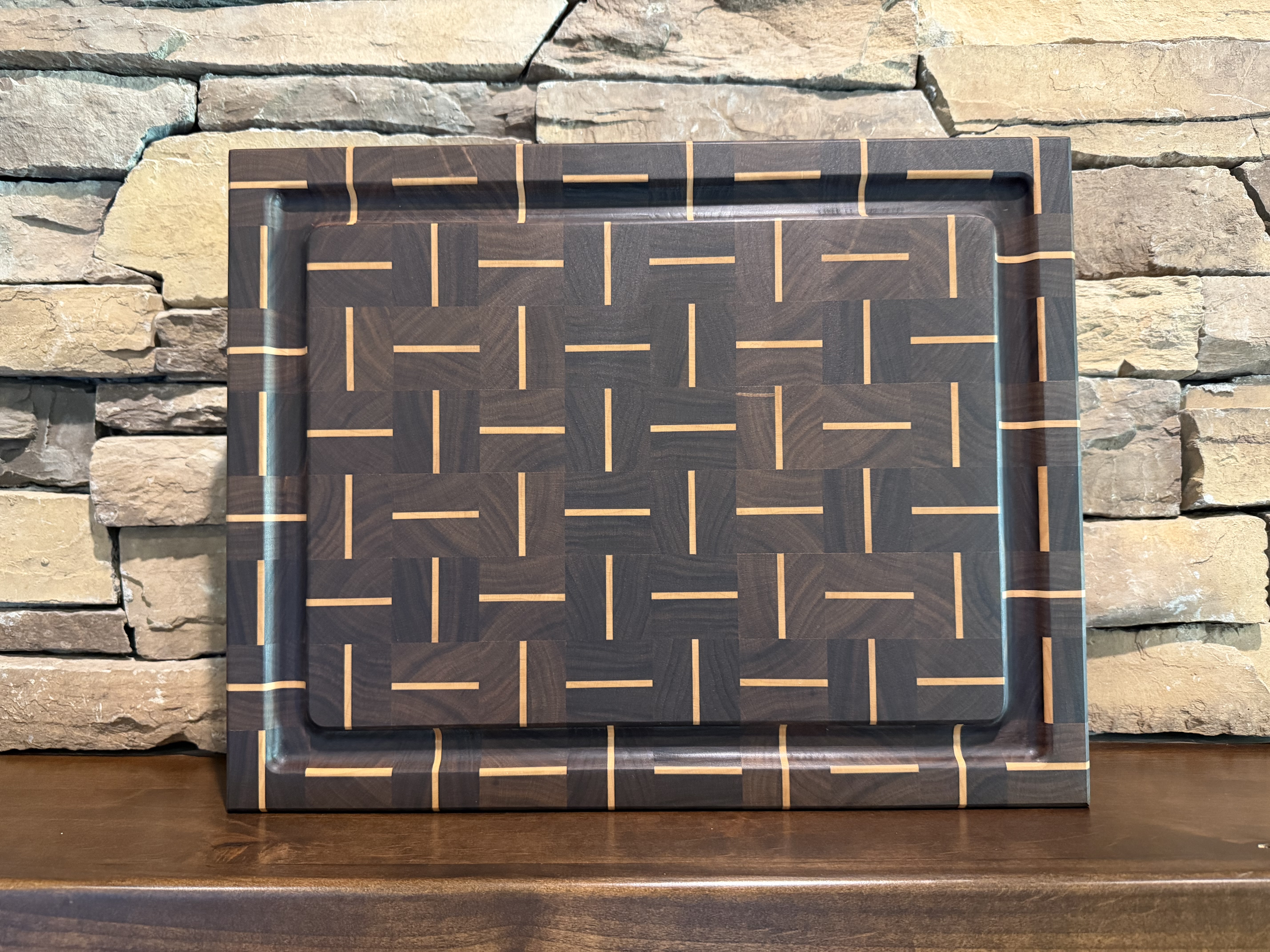 End-grain Basket Weave-Style Cutting Board