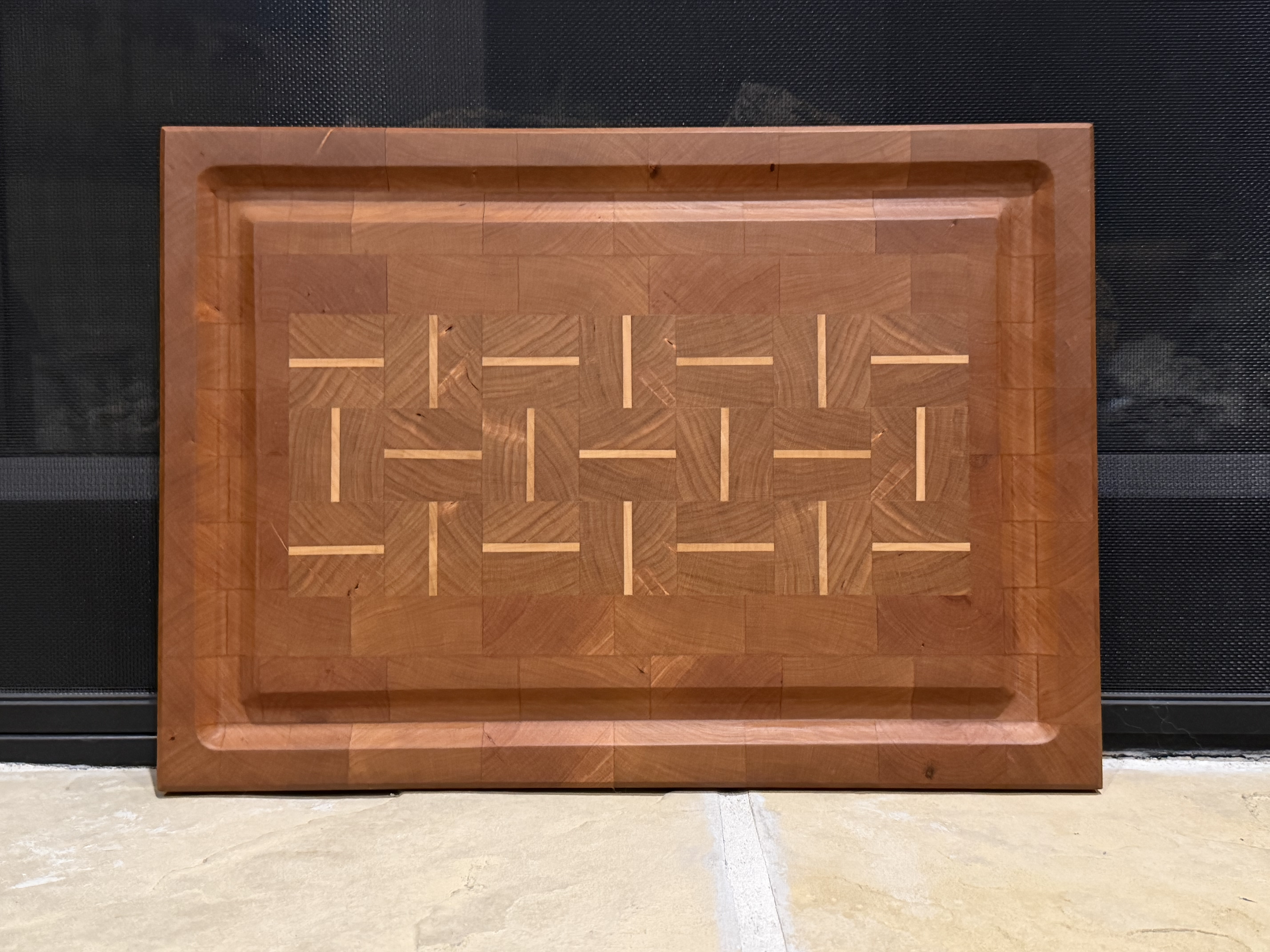 End-grain Basket Weave-Style Cutting Board