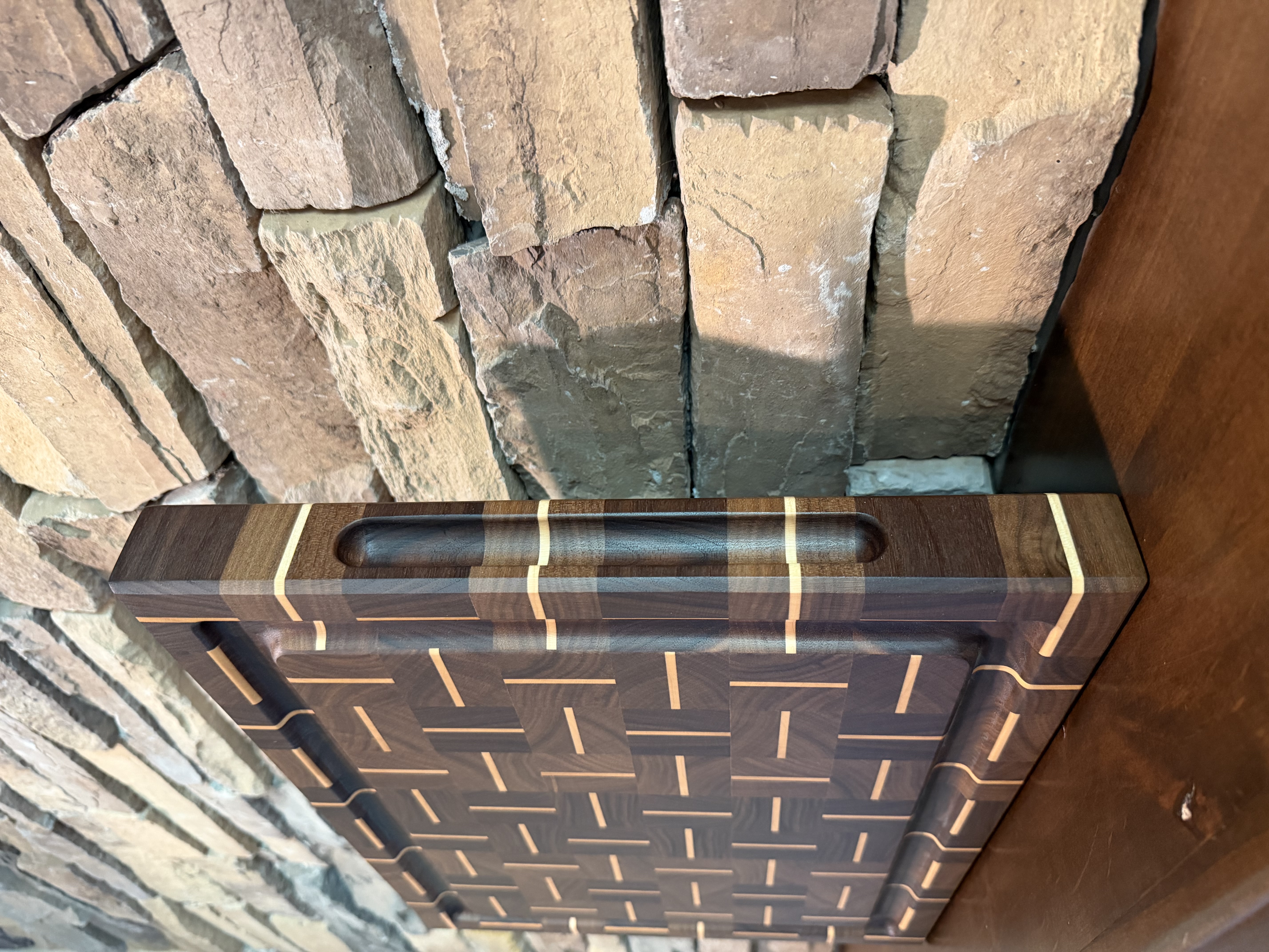 End-grain Basket Weave-Style Cutting Board