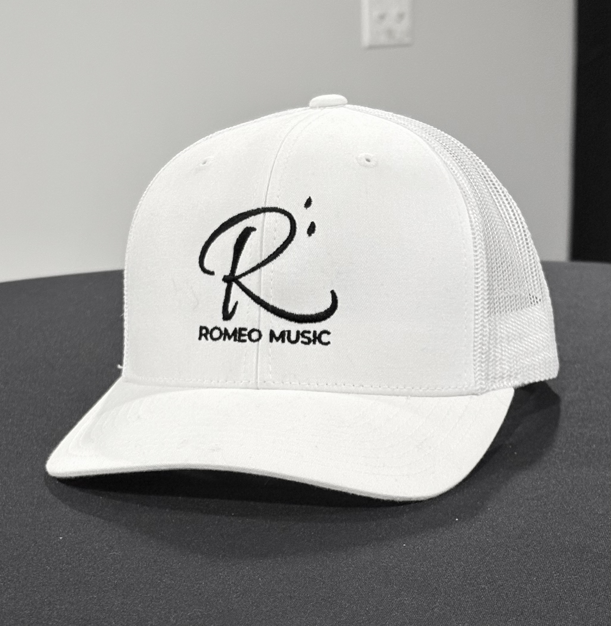 White Mesh-Back Trucker Hat