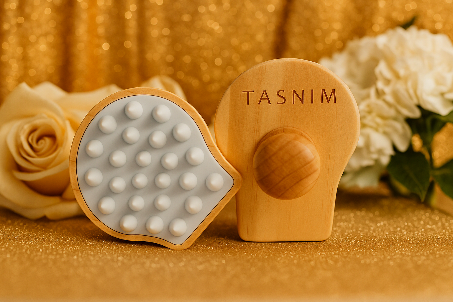 Bamboo scalp massage brush