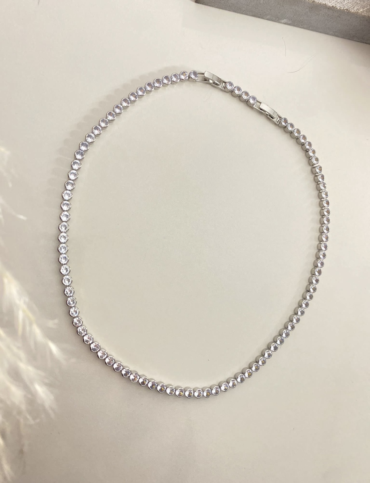 Ala Bezel Tennis Necklace