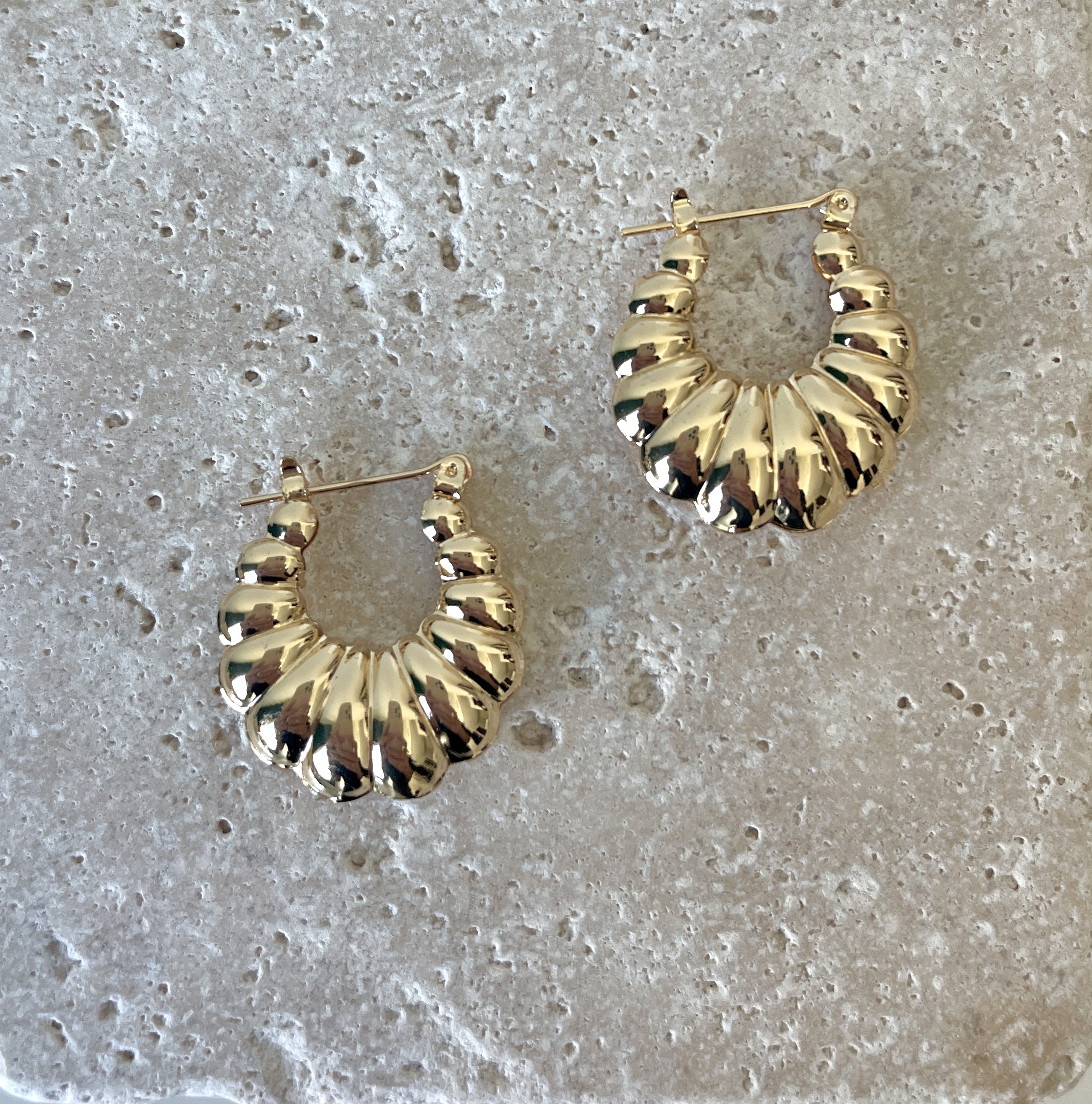 Gold Croissant Hoops