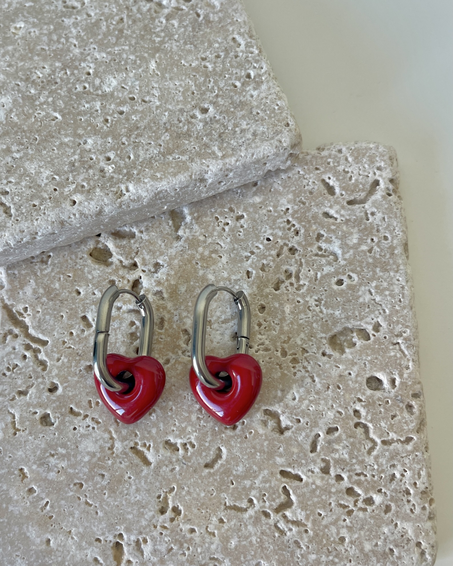 Jessica Red Heart Earrings