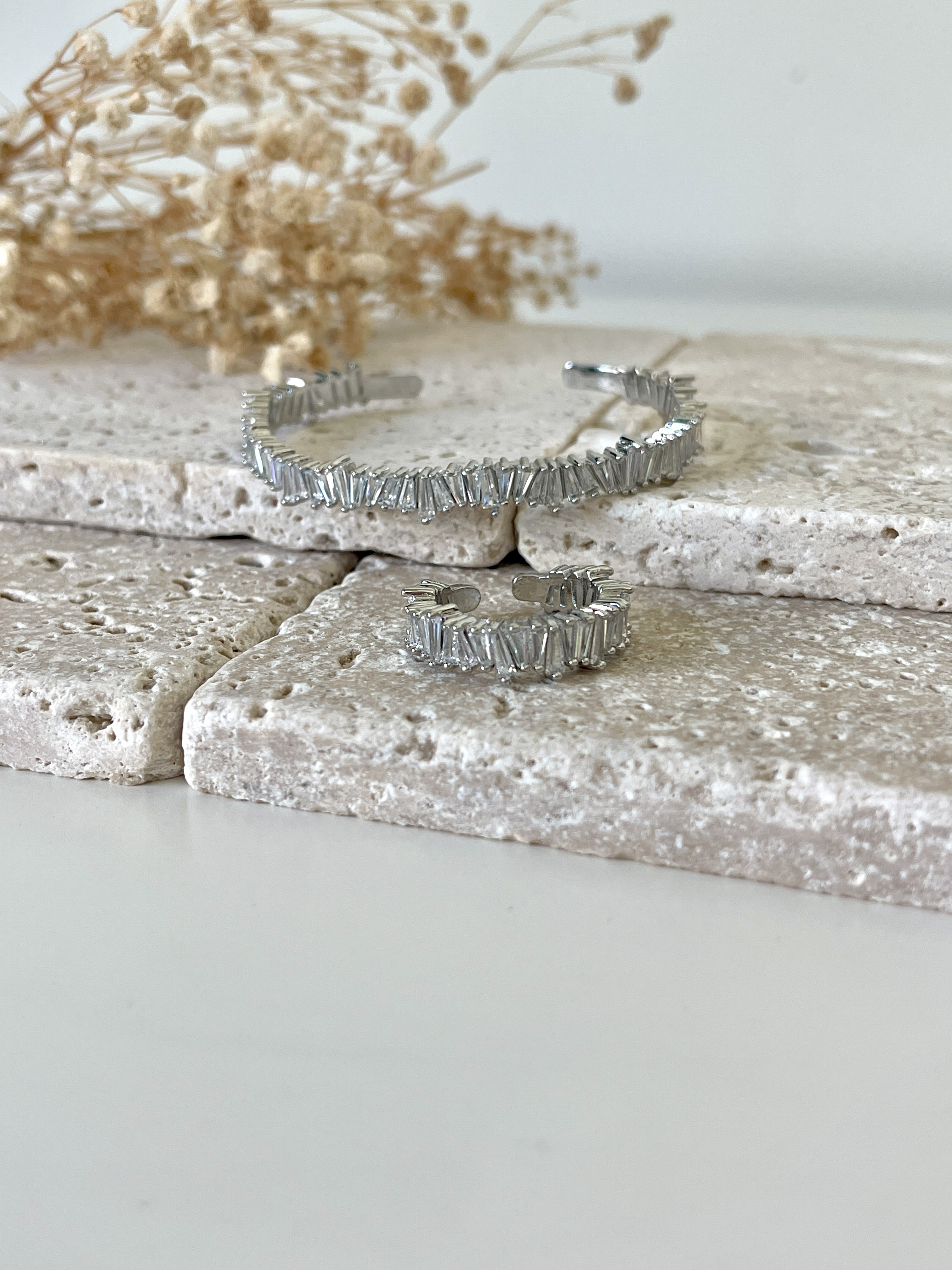 Fireworks Zigzag Baguette Set (Bangle - Ring)