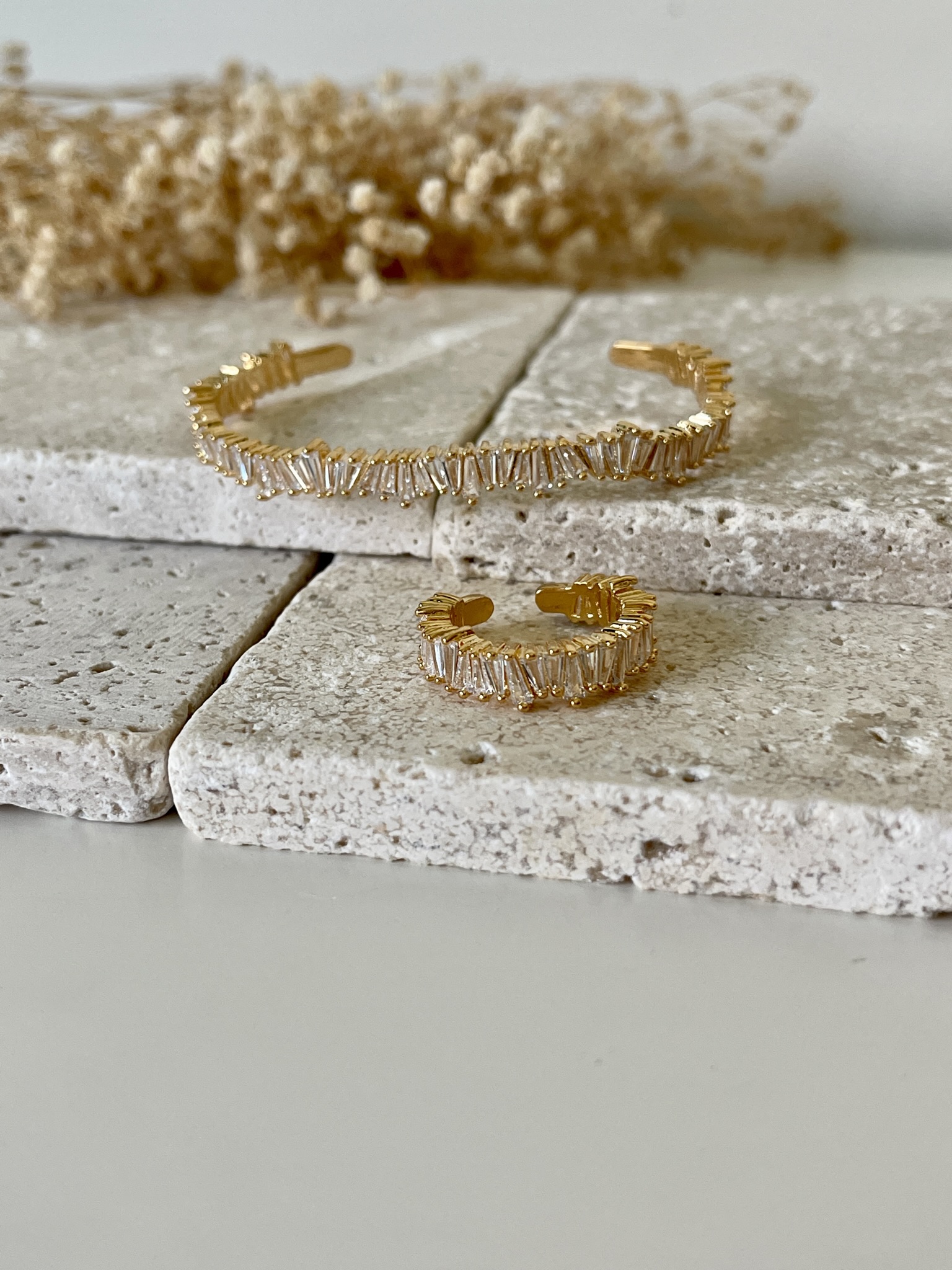 Fireworks Zigzag Baguette Set (Bangle - Ring)