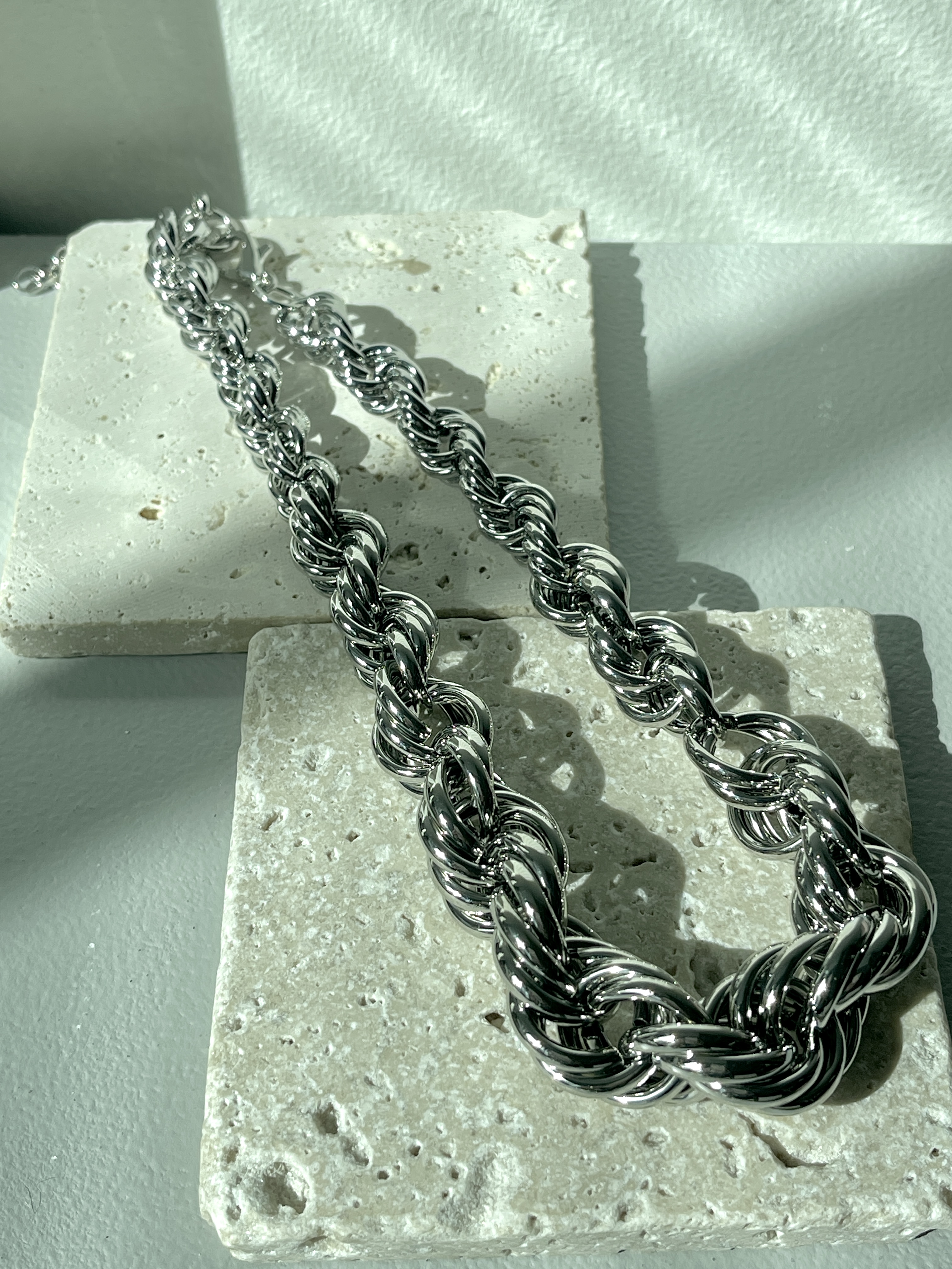 Bianca Rope Chain Necklace (Silver Tone)