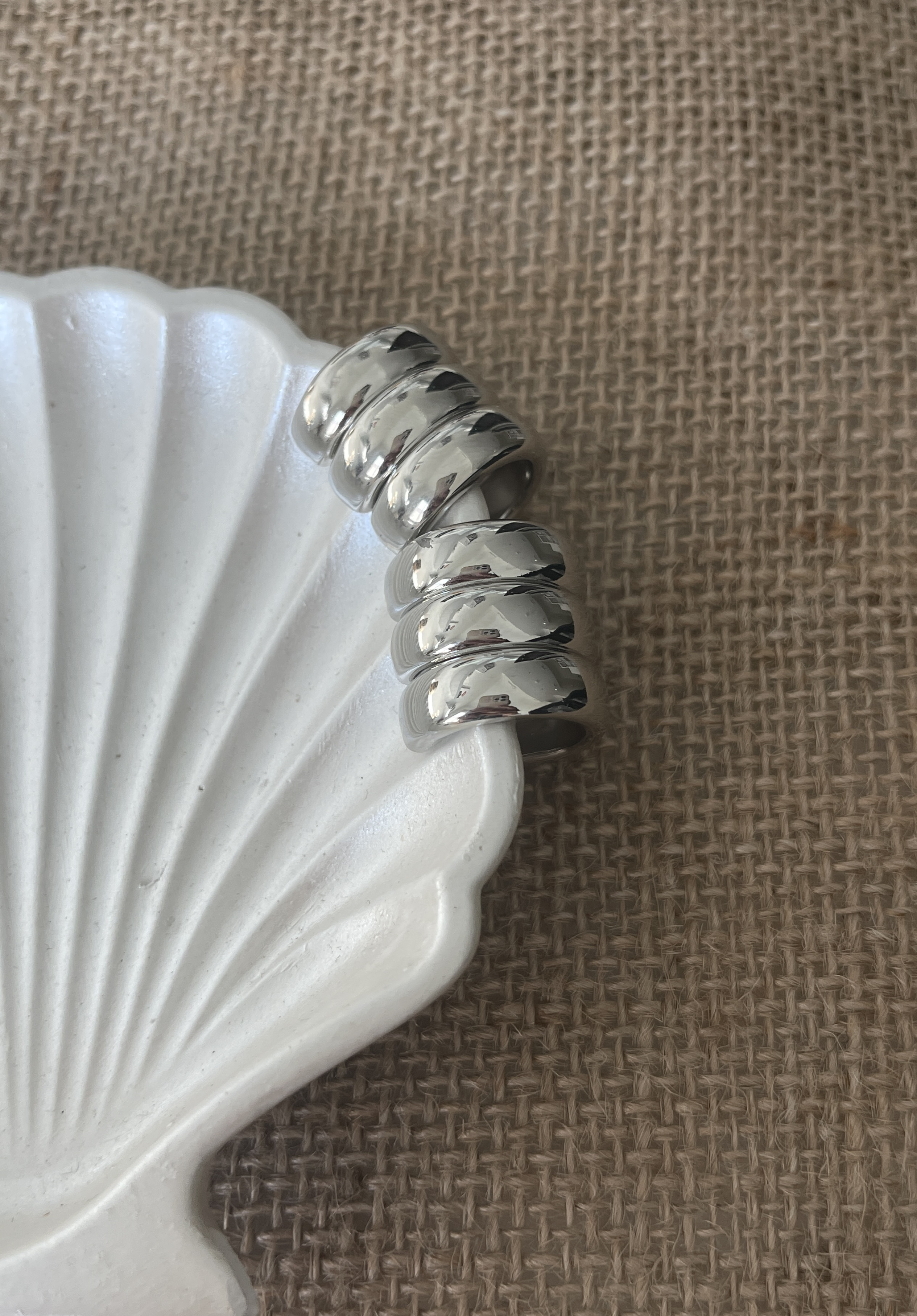 Triple Hoop Earrings (Silver)