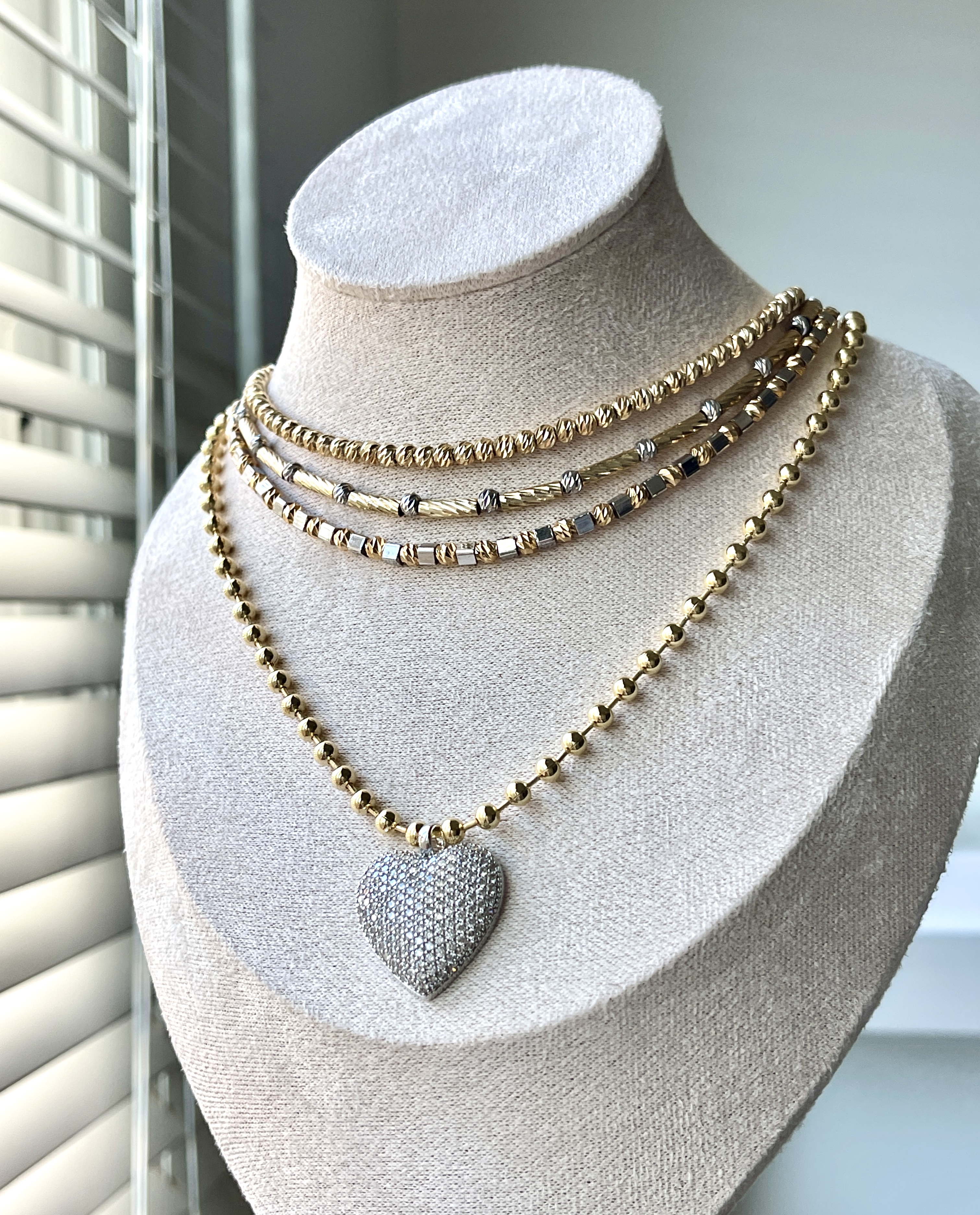 Suzy White Cubic Zirconia Heart Pendant