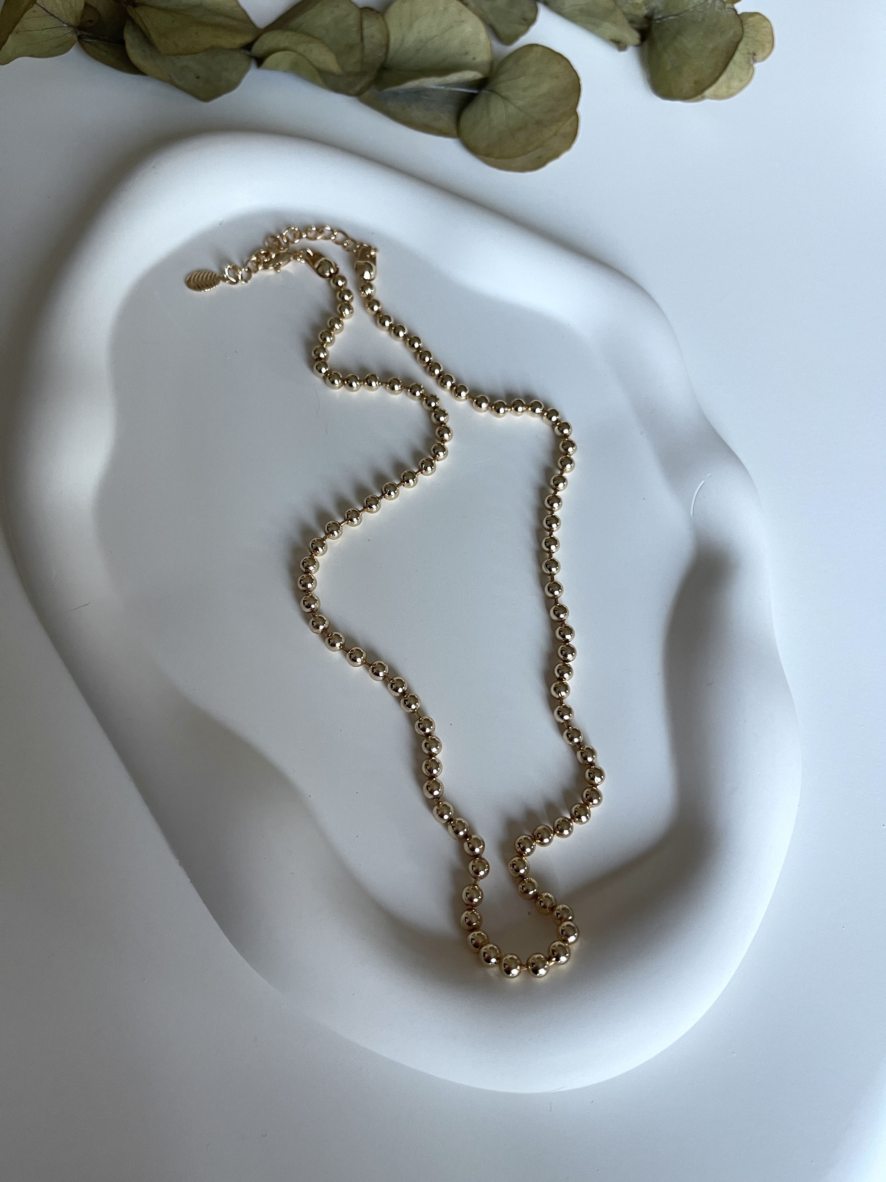 Ball Chain Gold Plated Necklace