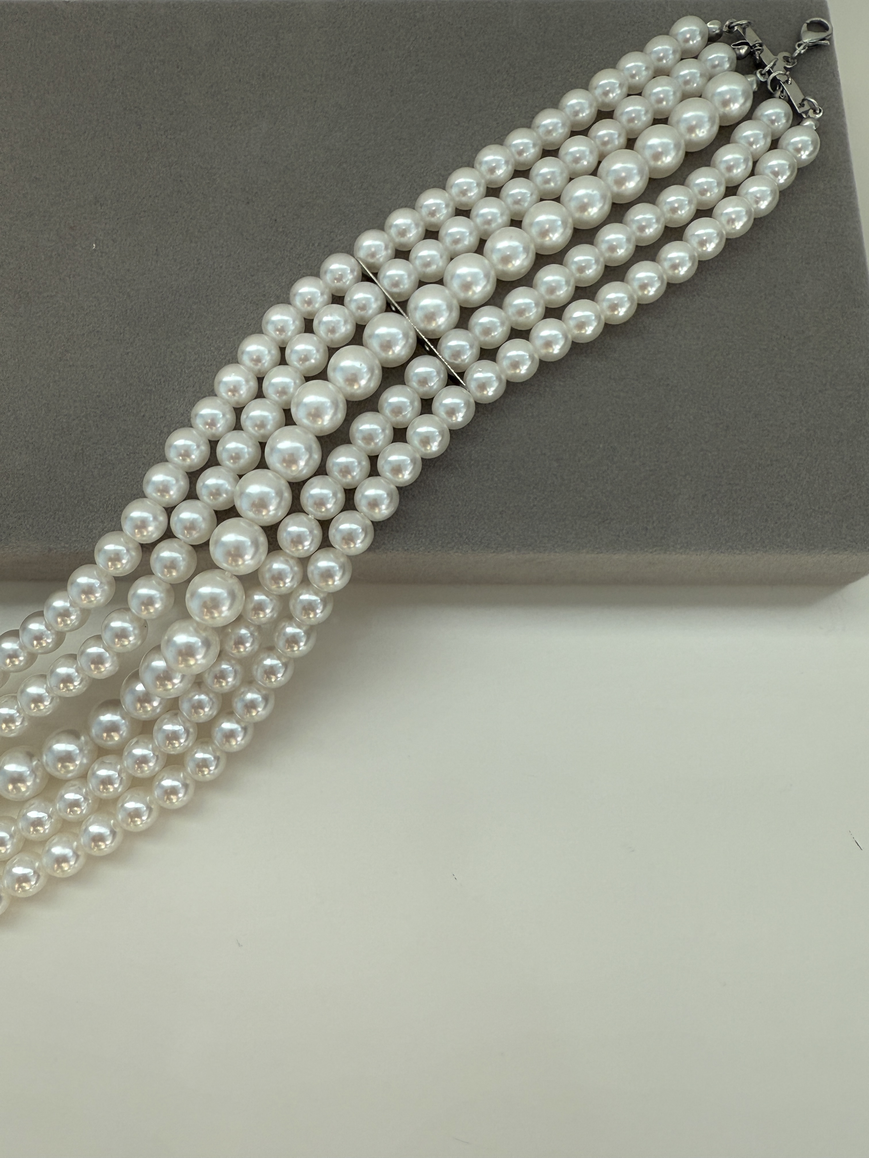 Silvia Silver Pearl Choker 