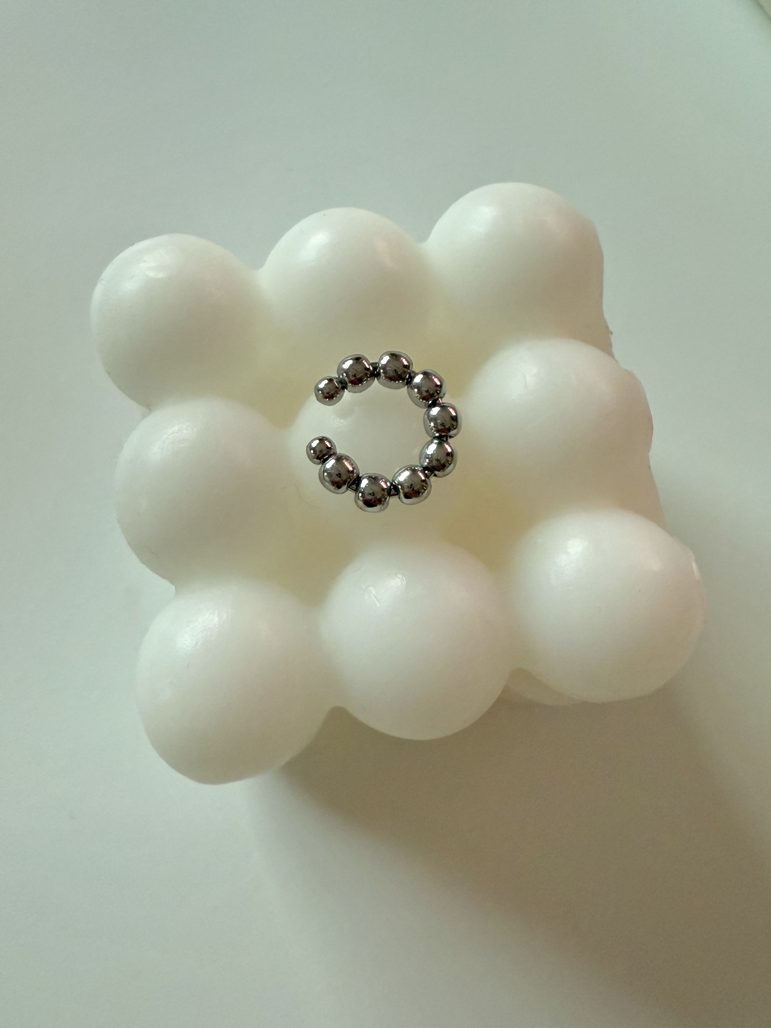 Bubble Silver Earcuff 