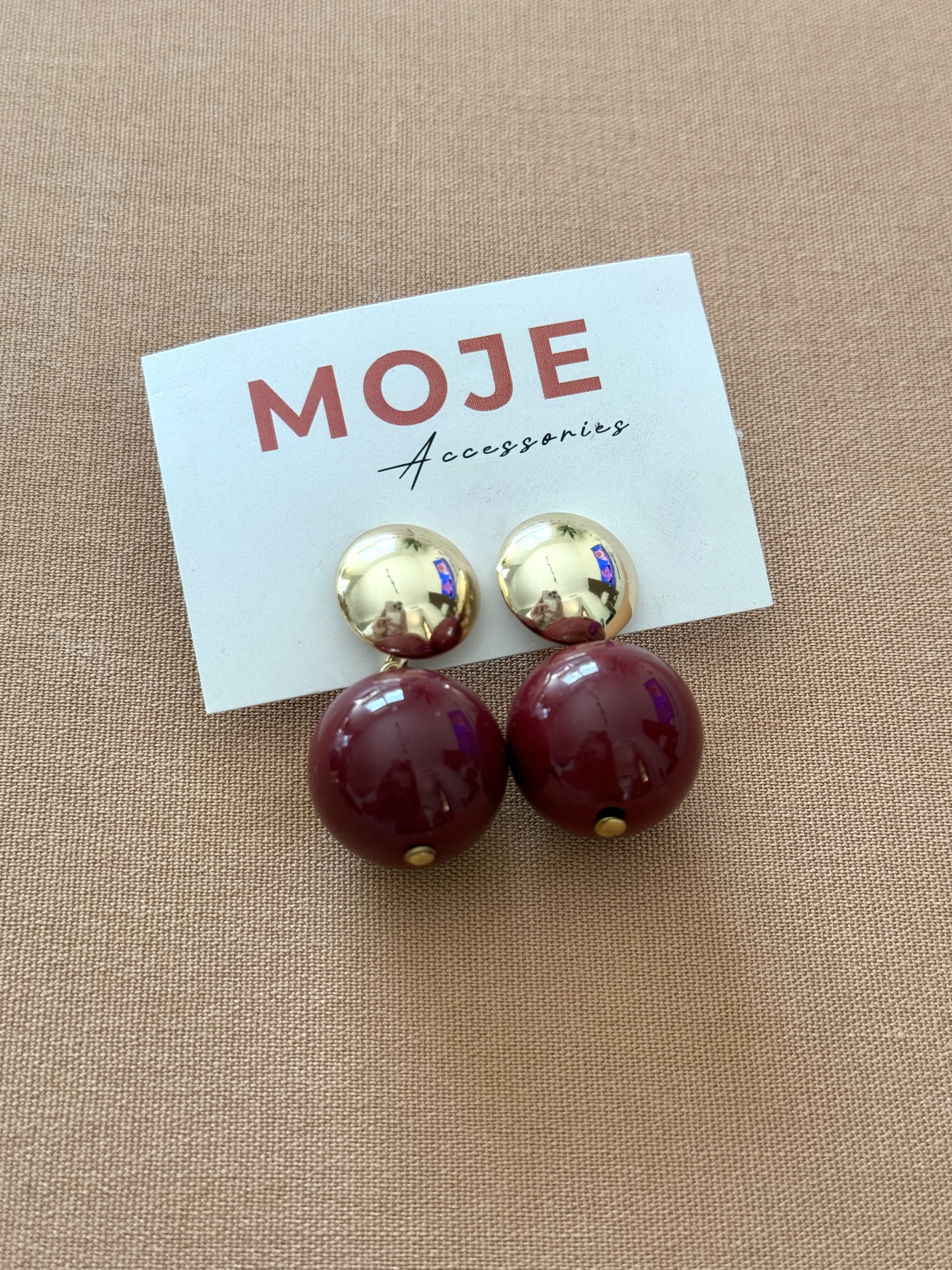 Ula Burgundy Drop Earrings