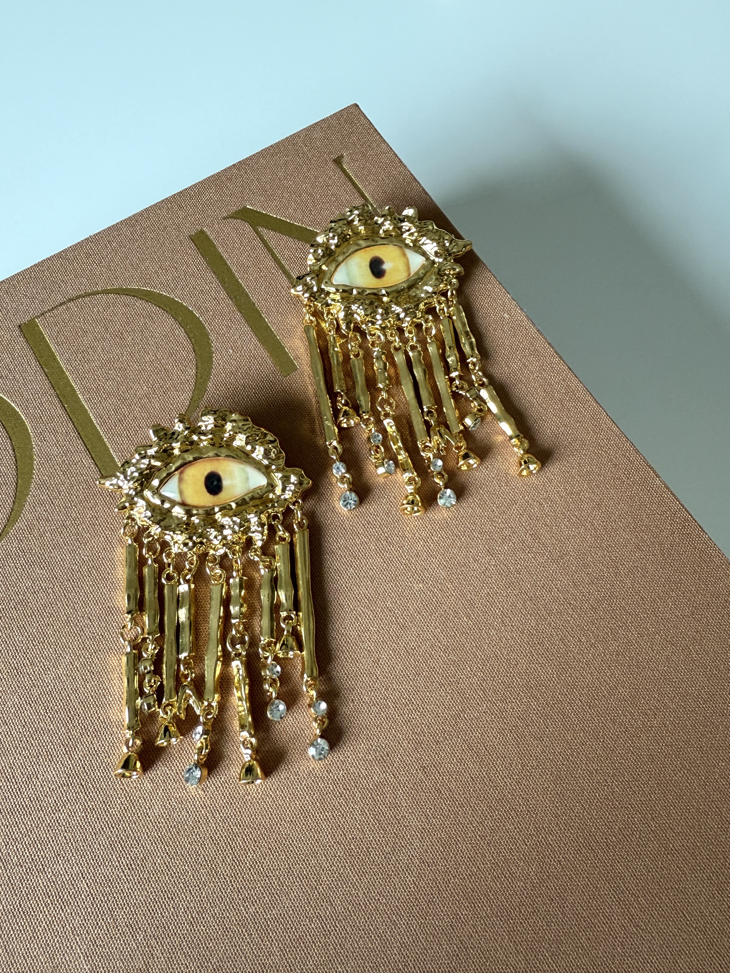 Vintage Baroque Evil Eye Ear Clip Earrings