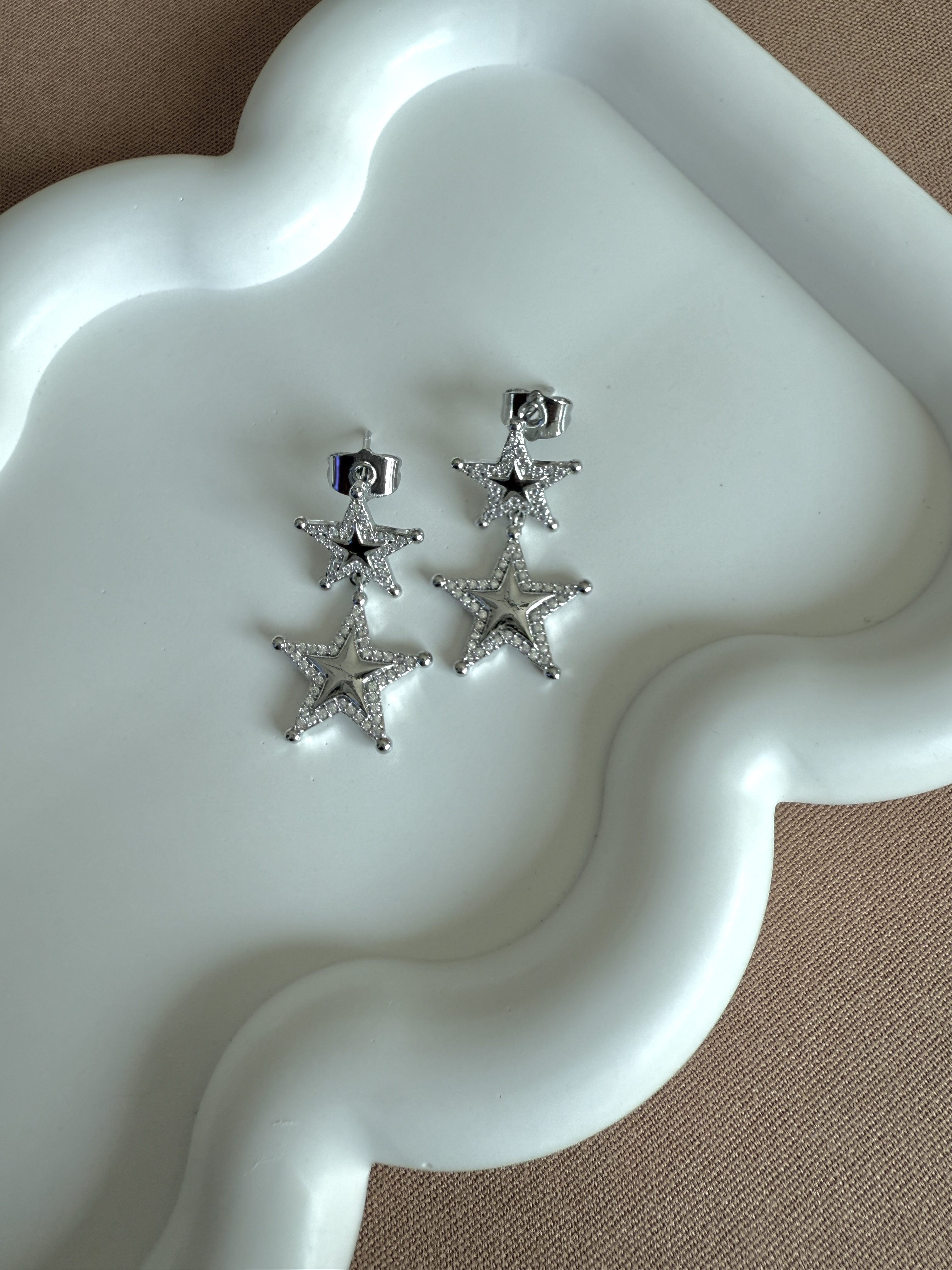 We Sparkle Silver Star Earrings