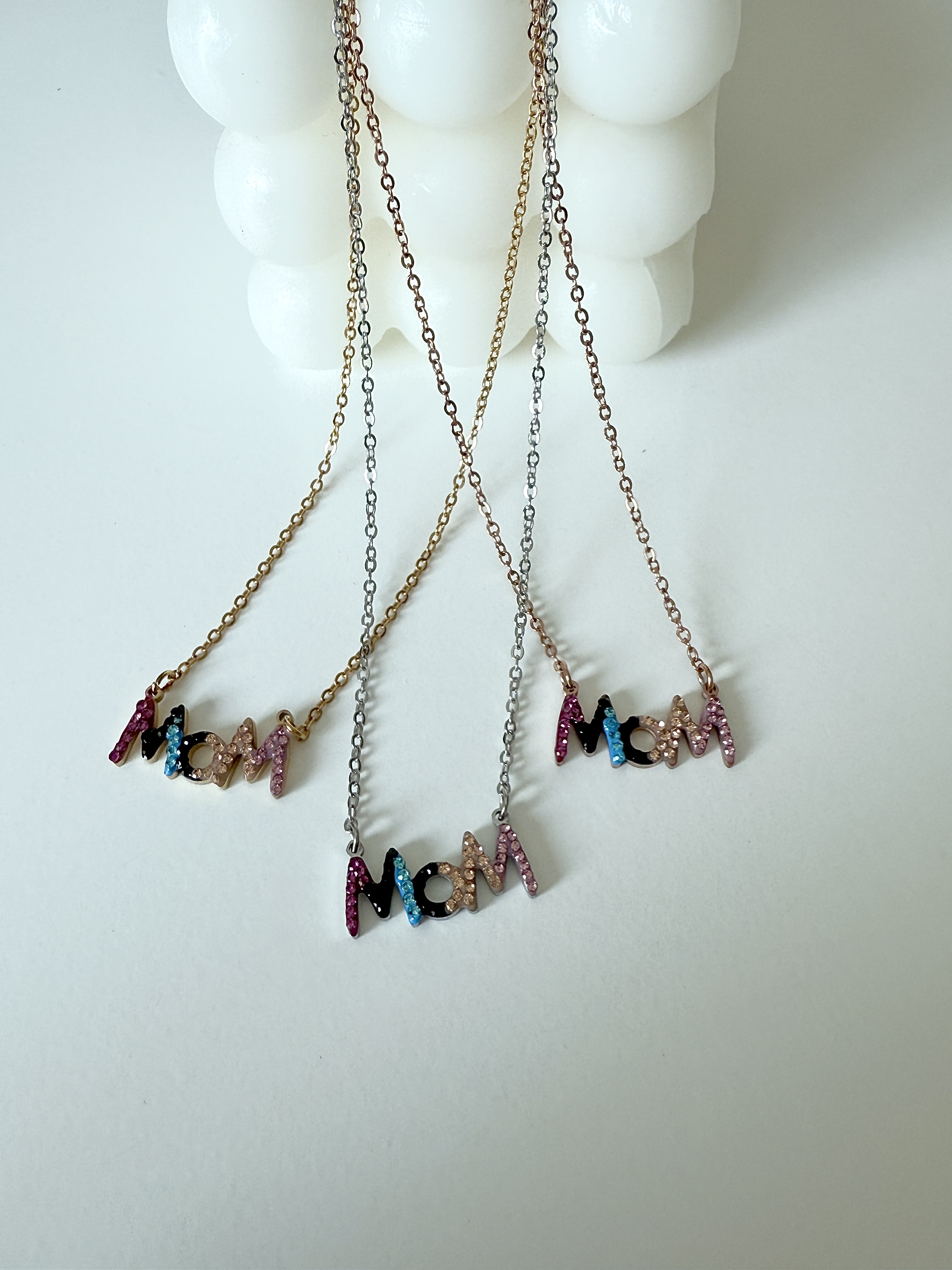 Colorful 'Mom' Necklaces