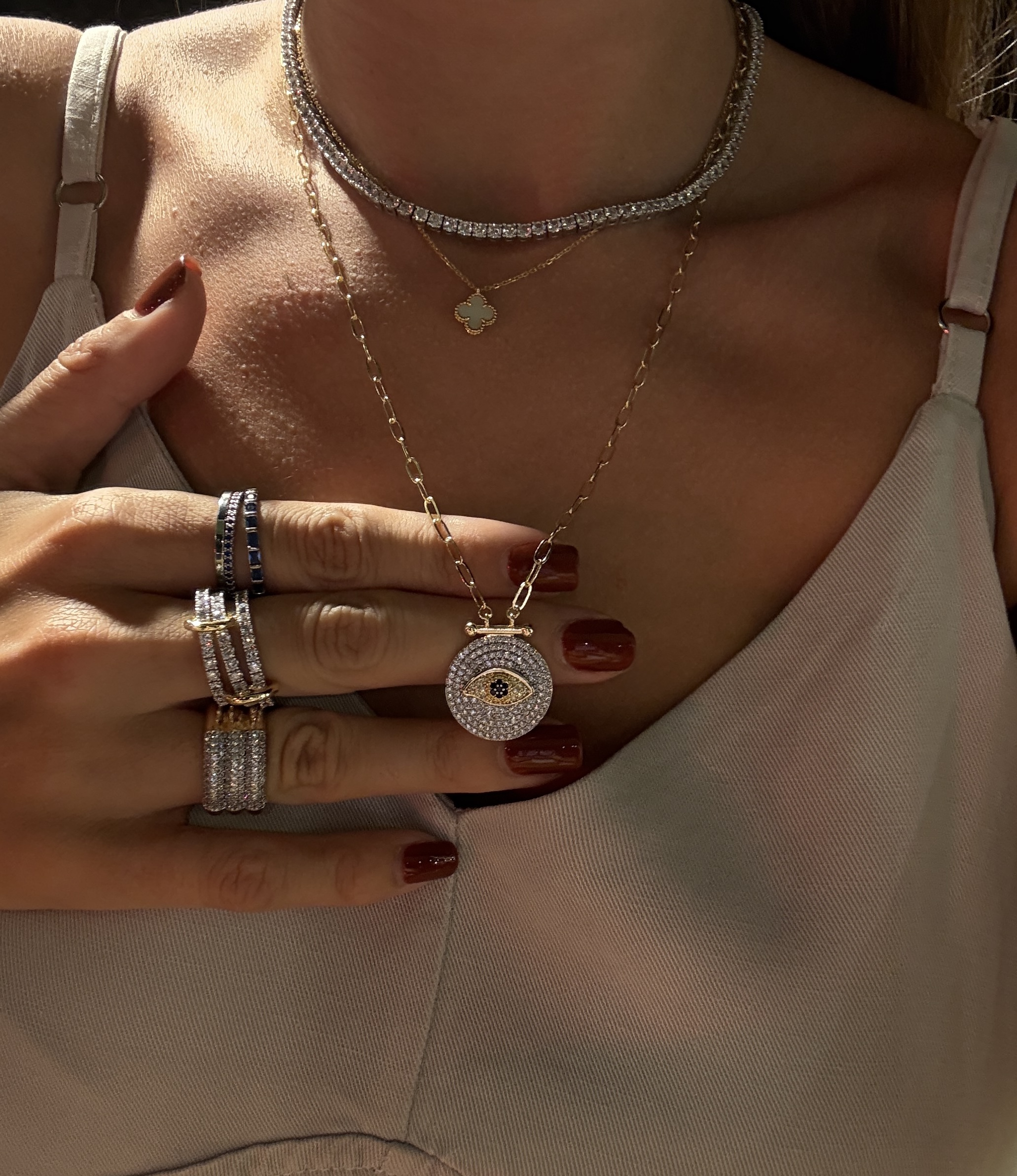 Sparkling Evil Eye Necklace 