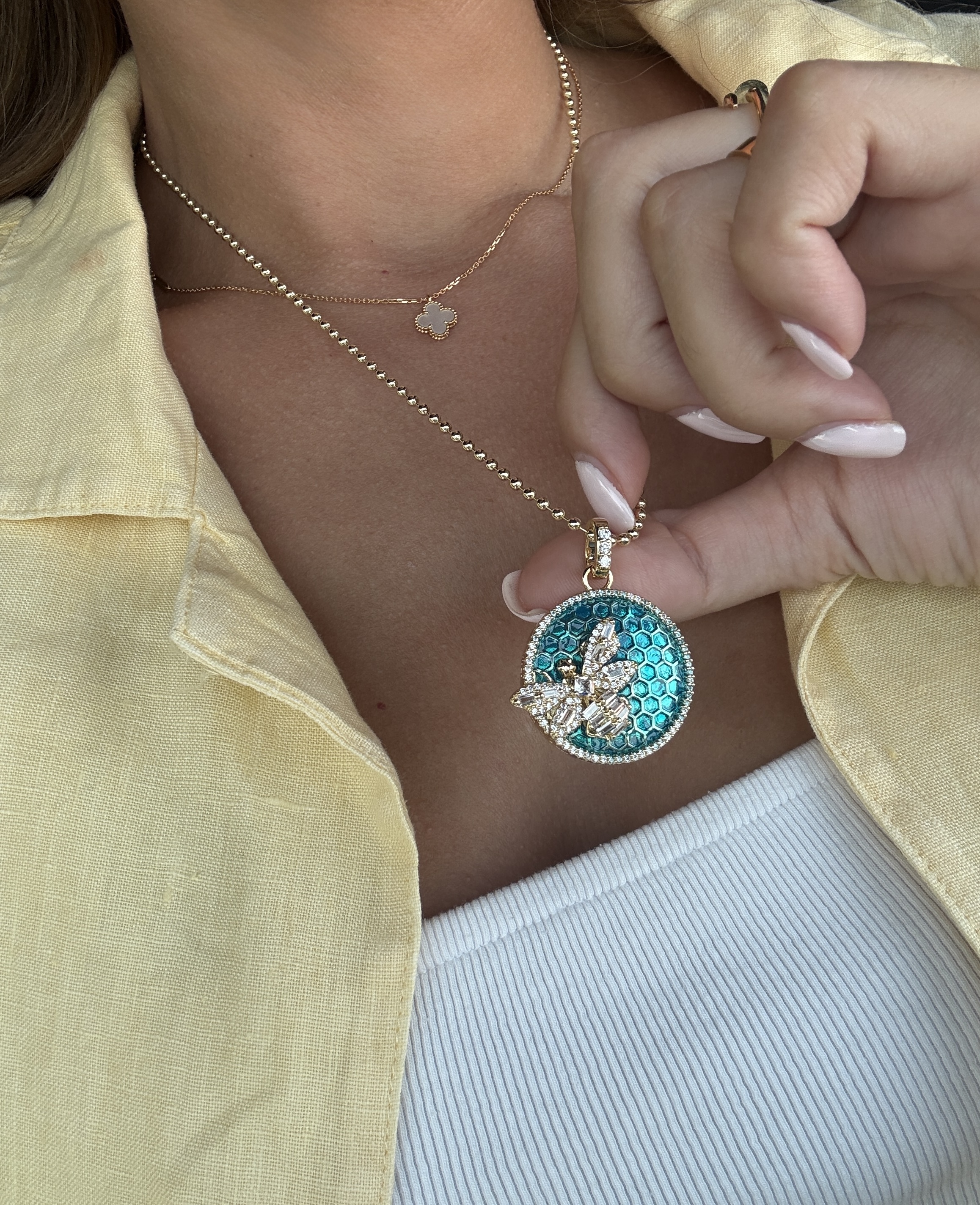 Shine Bee Pendant Necklace