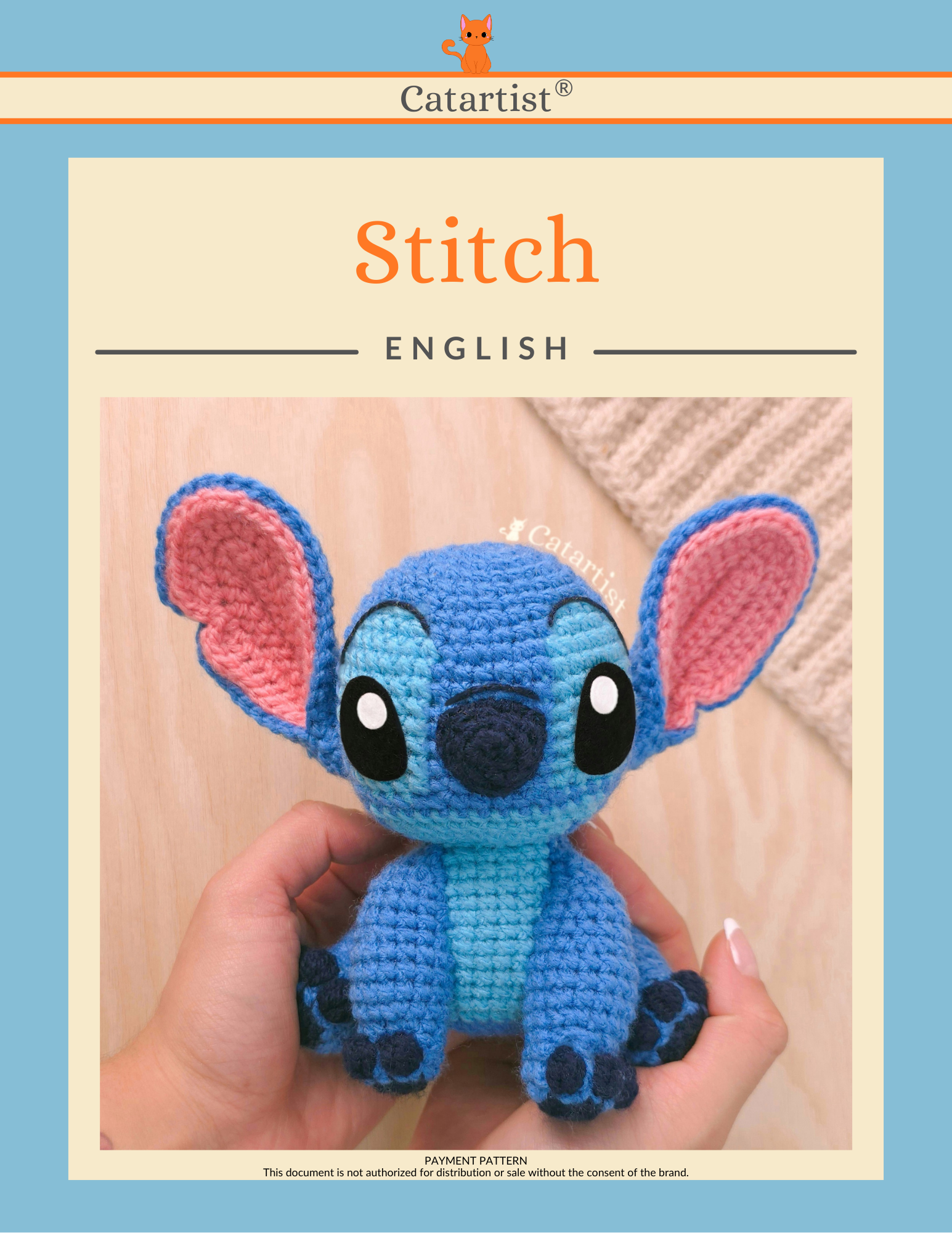 Stitch CROCHET PATTERN - Amigurumi - PDF - English